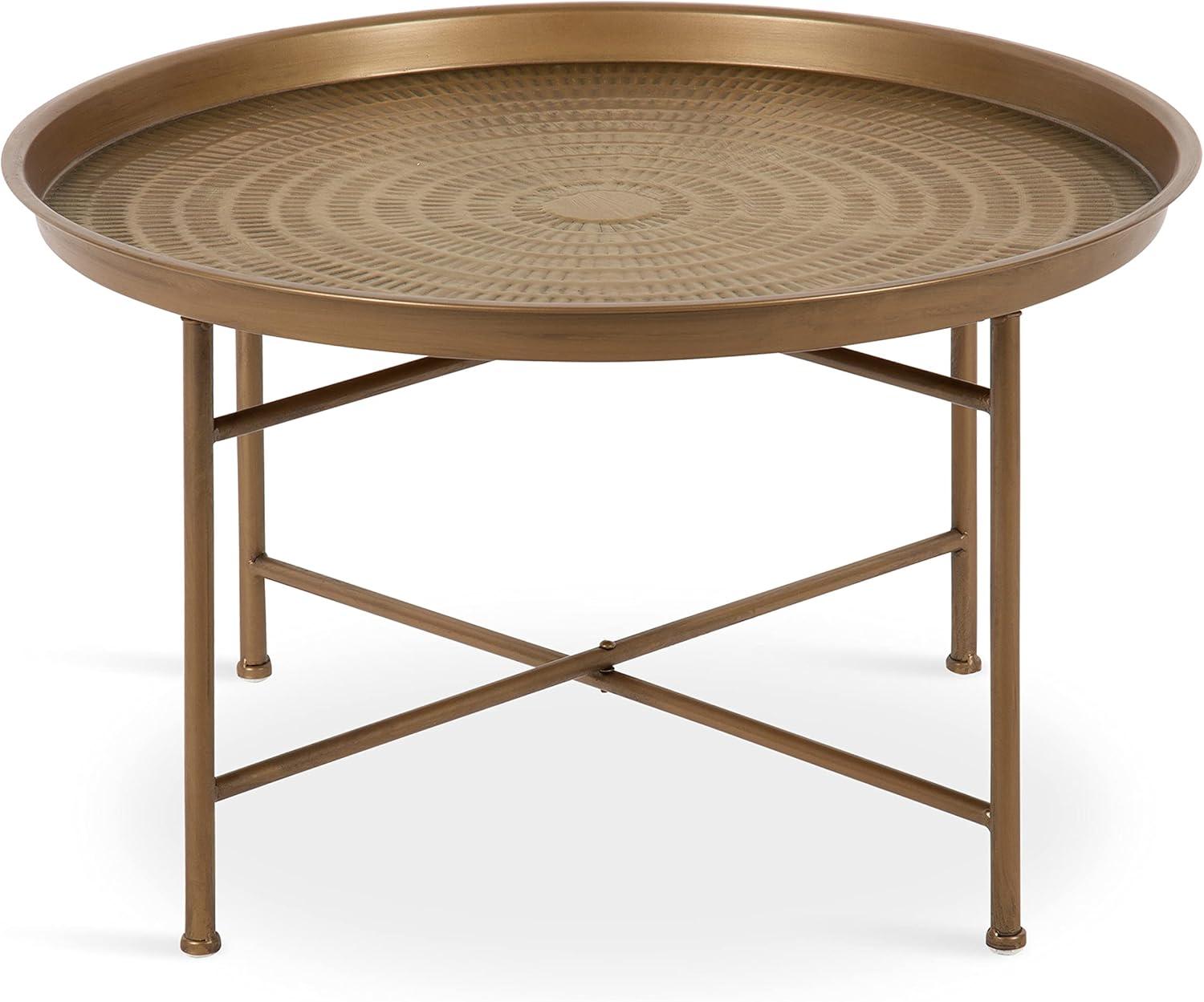 Kate and Laurel Mahdavi Round Metal Coffee Table