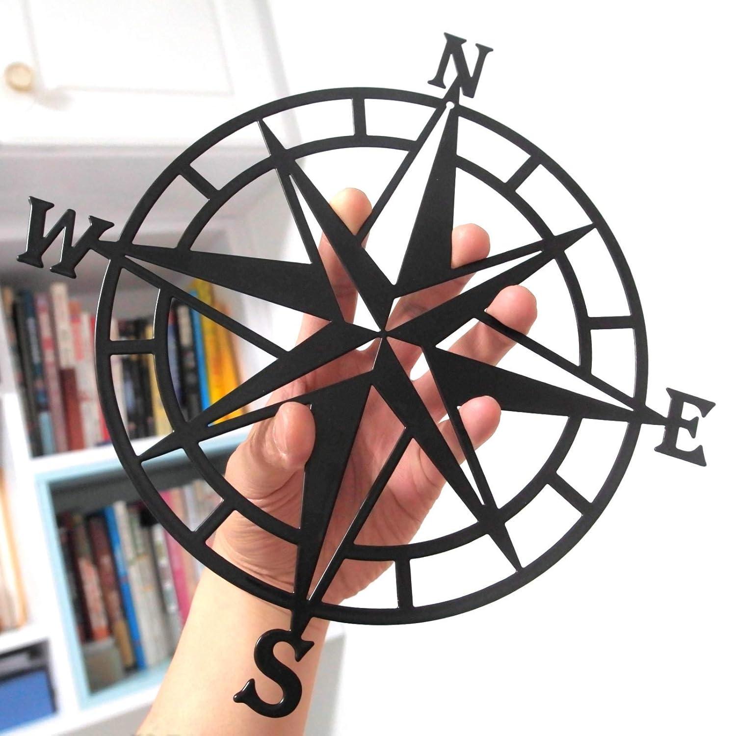 Apmemiss Clearance 11 Inches Metal Decorative Nautical Compass Wall Decor, Living Room Bedroom office Porch Garden Patio Signs Wall Hanging Art Beach theme Home Decoration