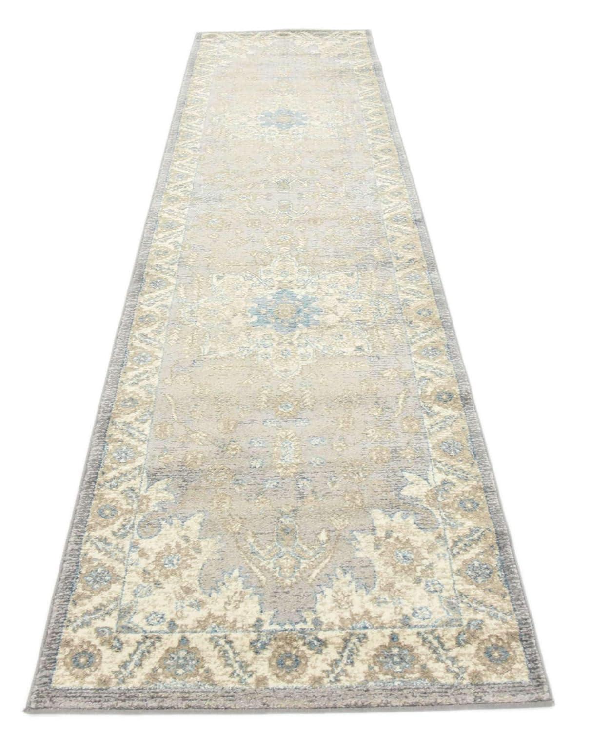 Unique Loom 2' 7 x 10' 0 Runner Gray Salzburg Altstadt Area Rug