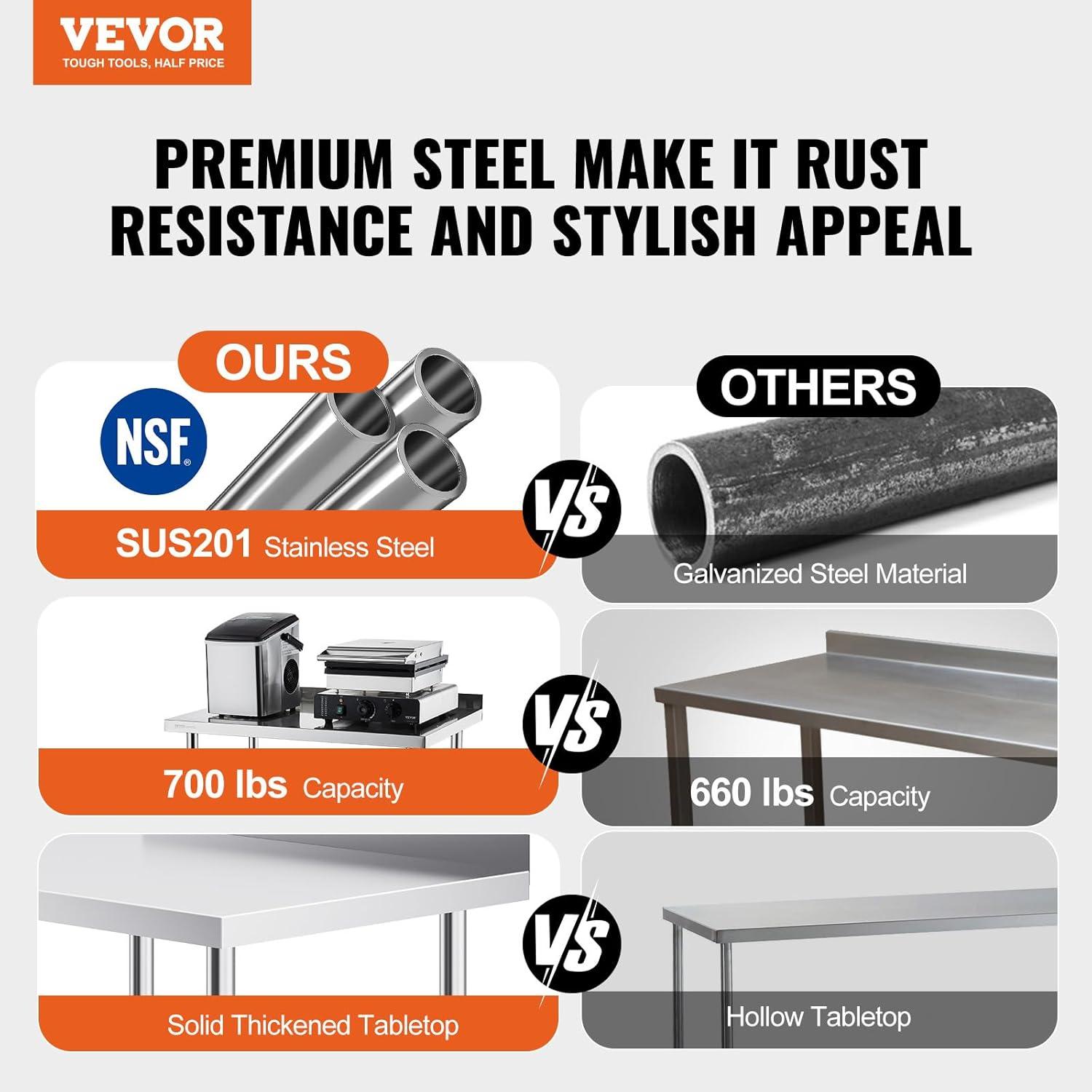 VEVOR Metal Kitchen Cart