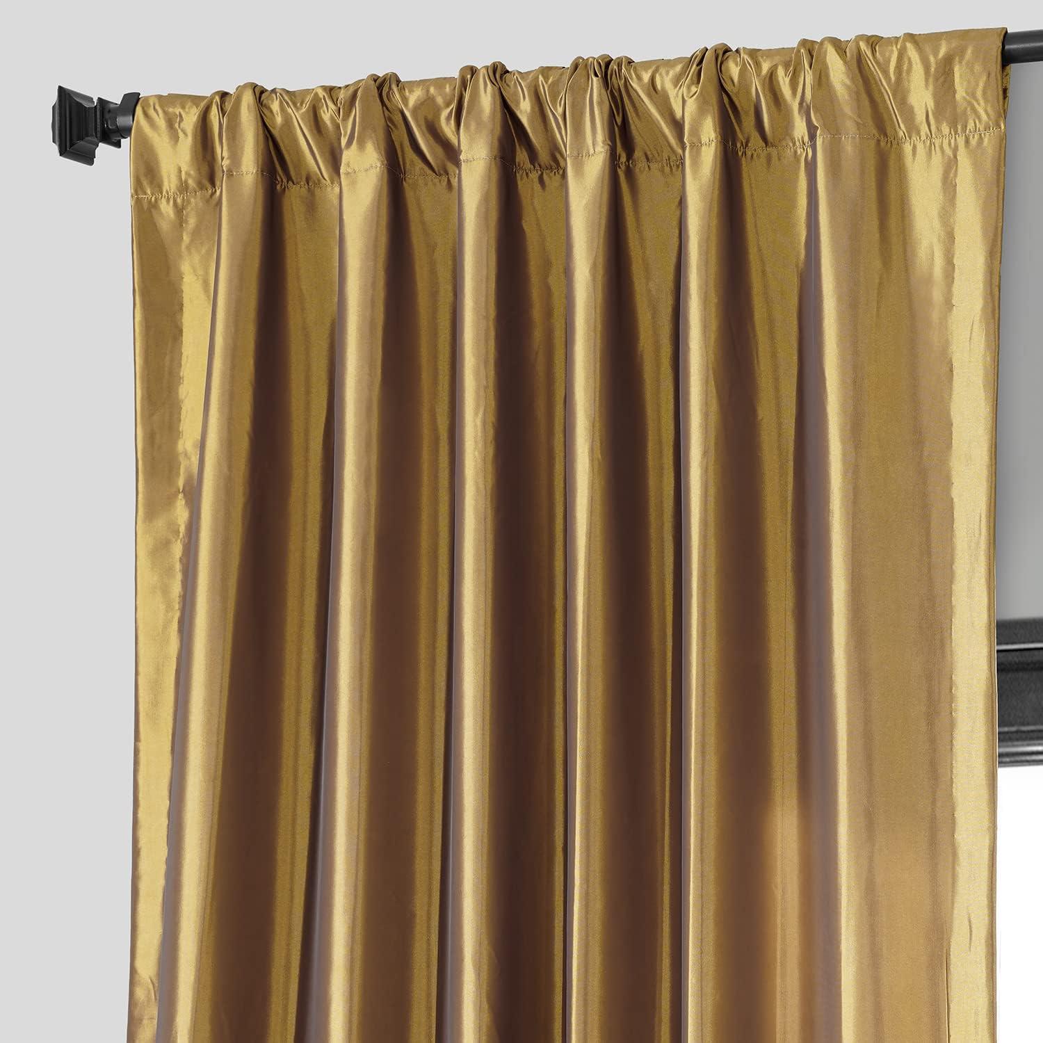 Golden Spice Faux Silk Blackout Curtain Panel 50" x 96"