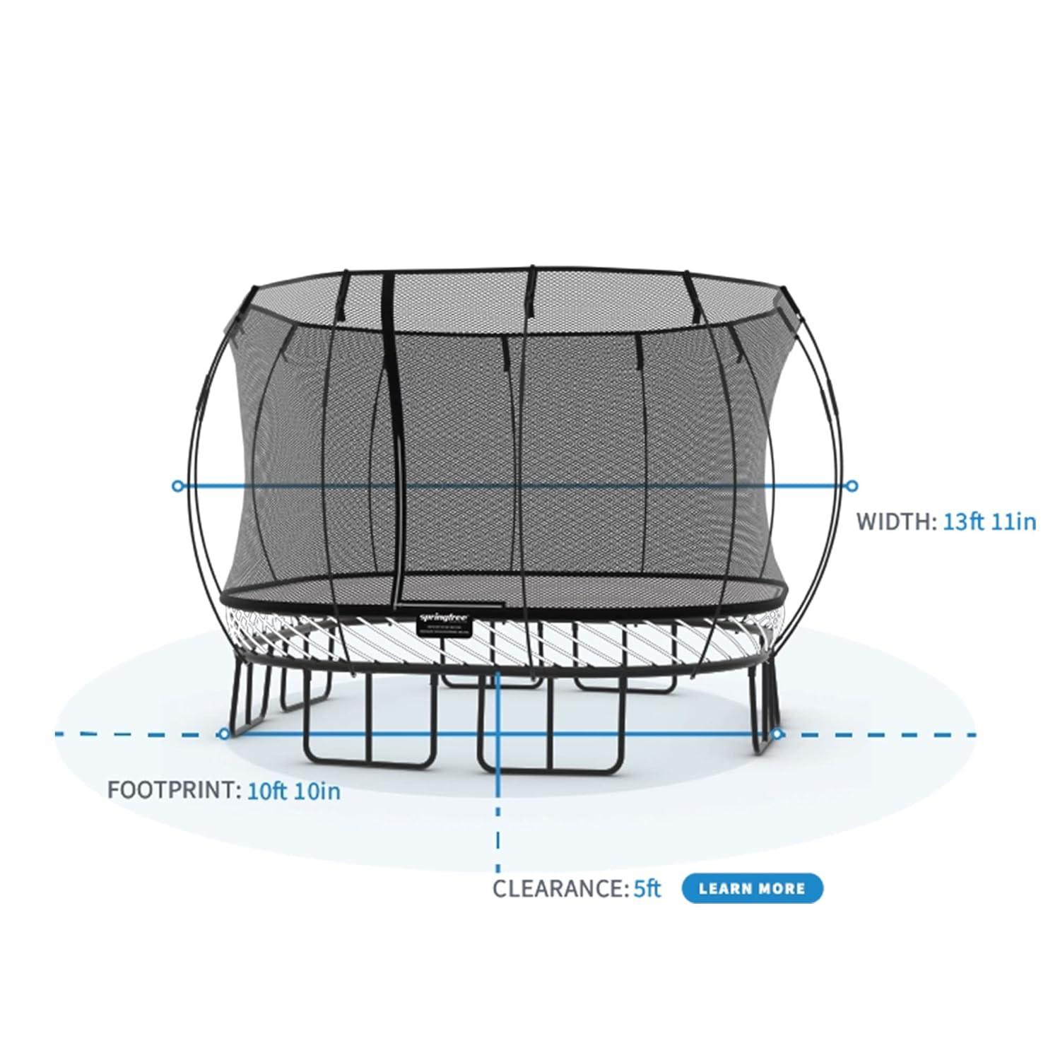 Springfree Trampoline Kids Outdoor Large 11 Ft Trampoline with Enclosure