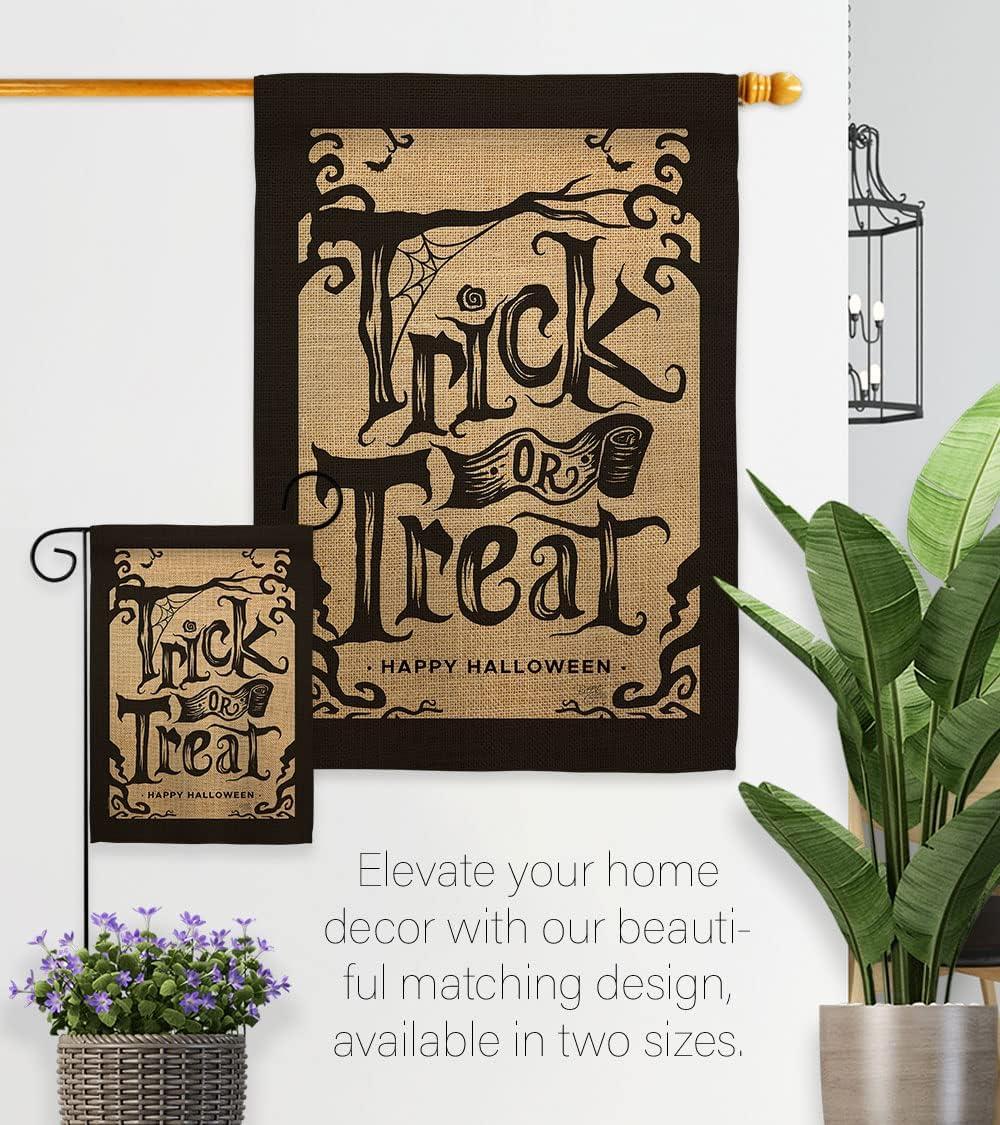 Breeze Decor H112100-BO Halloween Trick House Flag Fall 28 x 40 in. Double-Sided Decorative Vertical Flags for Decoration Banner Garden Yard Gift