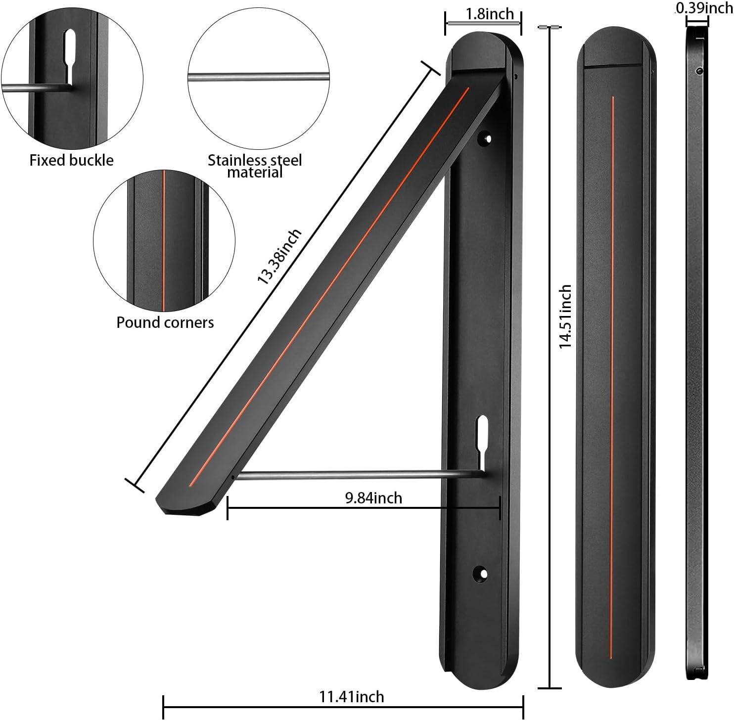 Clothes Drying Rack for Small Laundry Rooms, Clothes Drying Rack Folding Indoor, Wall Mounted Clothes Rack Foldable, (Aluminum, Silver)
