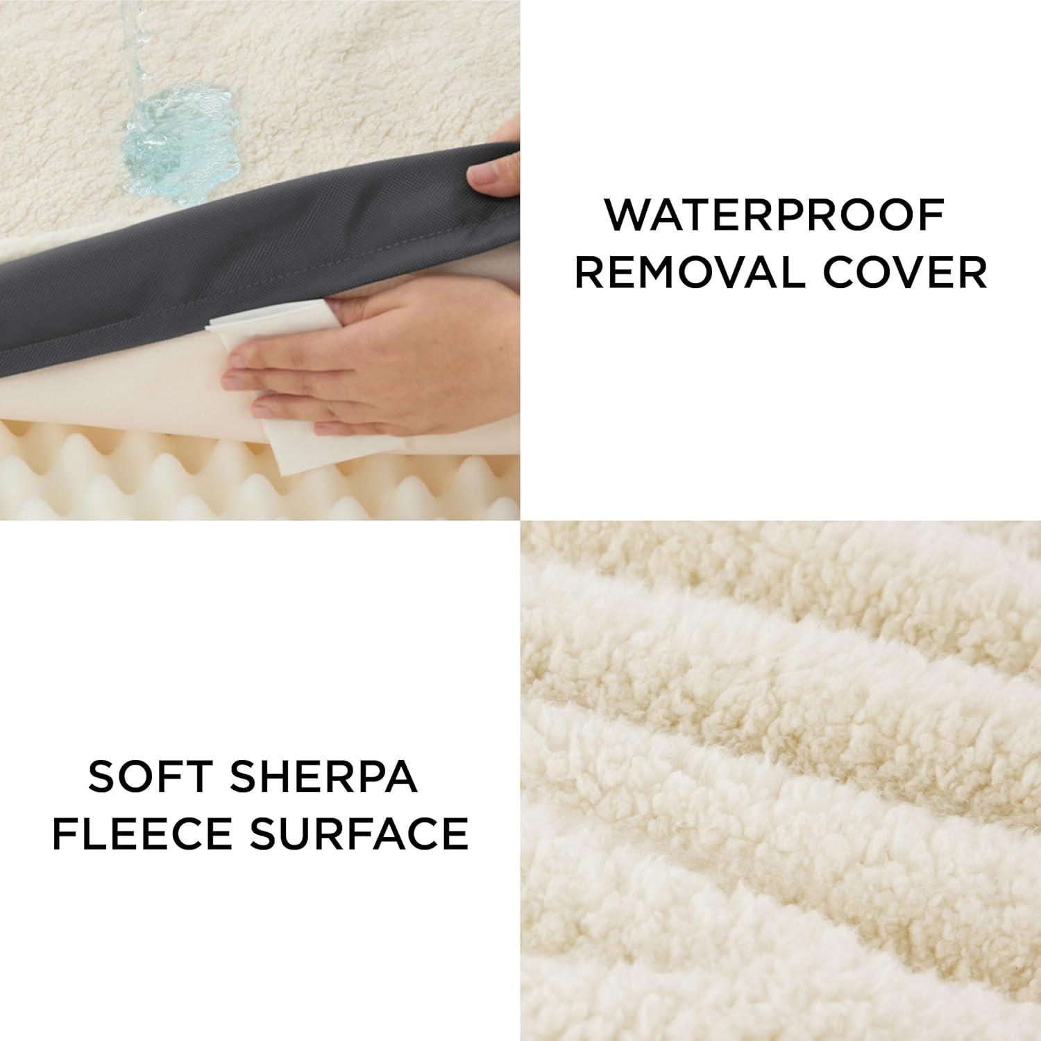 Bedsure Dog Bed Medium Size Dog - Orthopedic Waterproof Puppy Beds with Removable Washable Cover, Egg Crate Foam Pet Mat, Suitable for Pet Up to 35 lbs