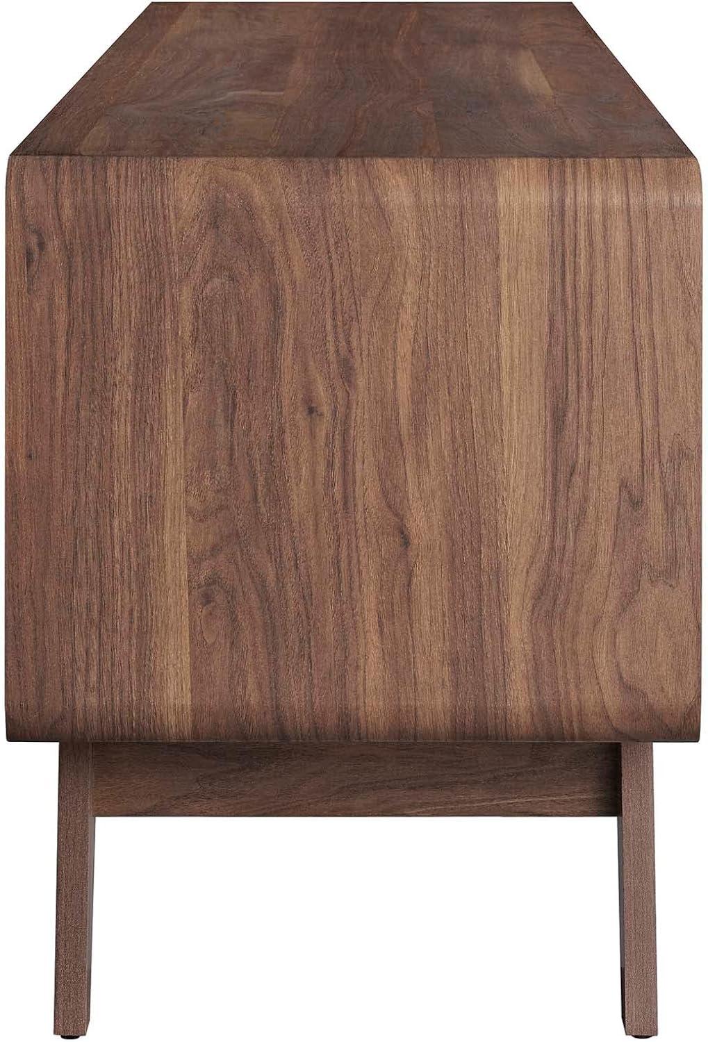 Modway Transmit 60" Particleboard and Laminate TV Stand in Walnut/White