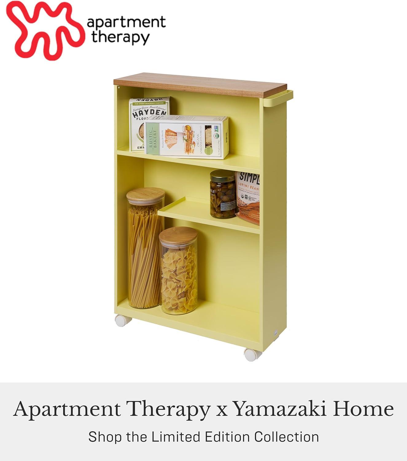 Tower Yamazaki Home Rolling Slim Bathroom Utility Cart, Storage Shelf Narrow Organizer Rack