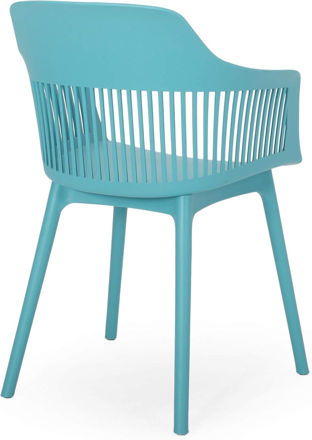 Dahlia 2pk Resin Modern Dining Chair - Teal - Christopher Knight Home: Weather-Resistant, for Outdoor Use