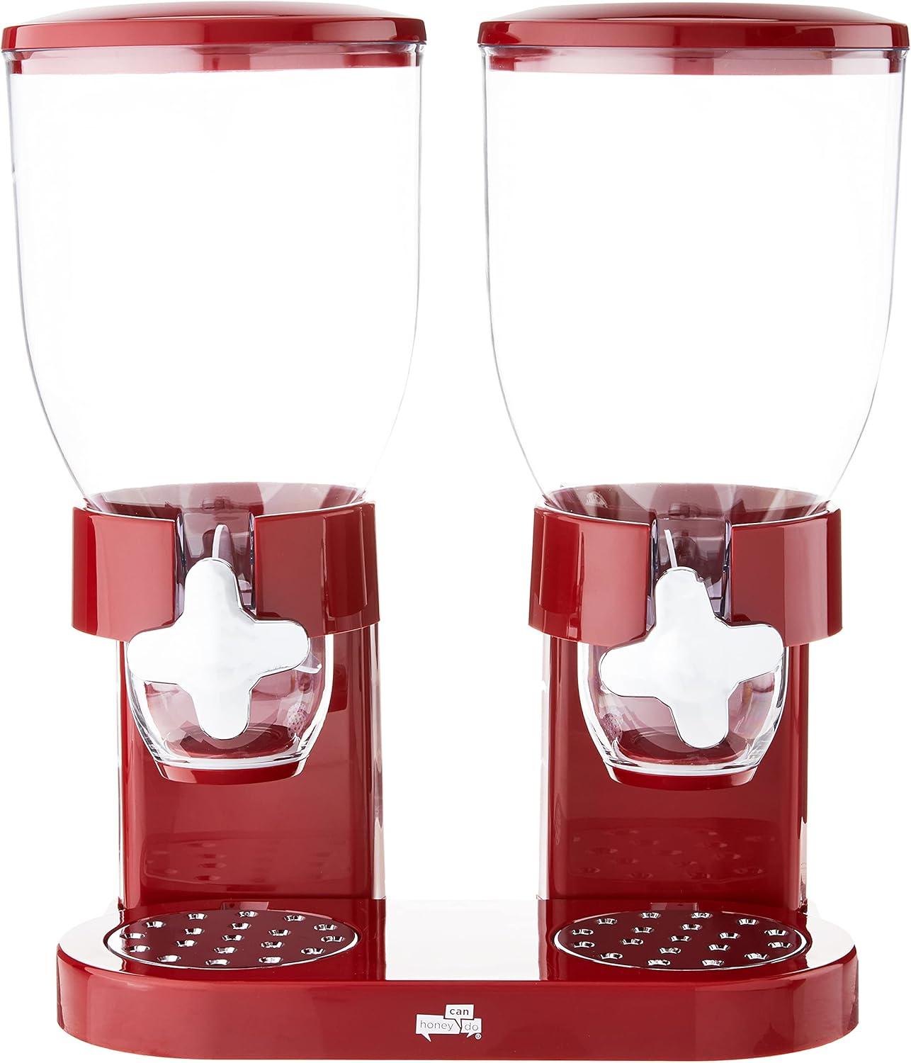 Honey-Can-Do Zevro Original Indispensable Dual 17.5 oz Dispenser, Red, Chrome