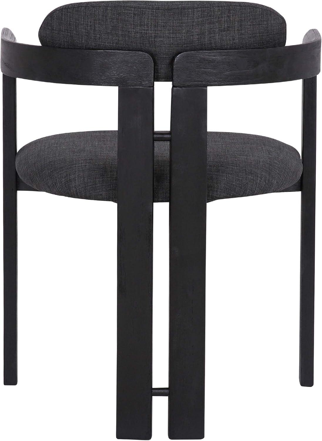 Jazmin Charcoal Upholstered Wood Arm Chair Set