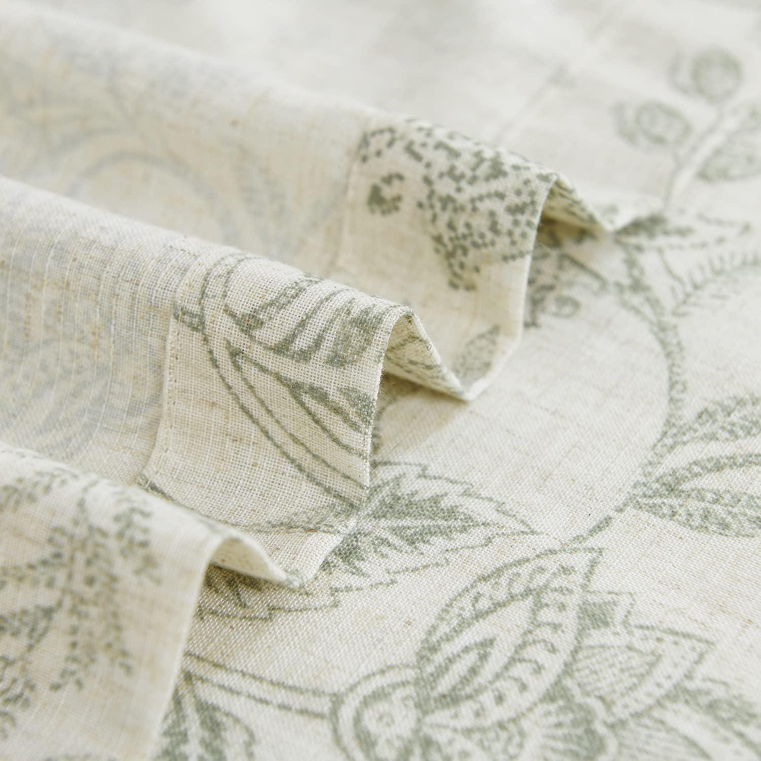 Floral Linen Blend French Country Curtains