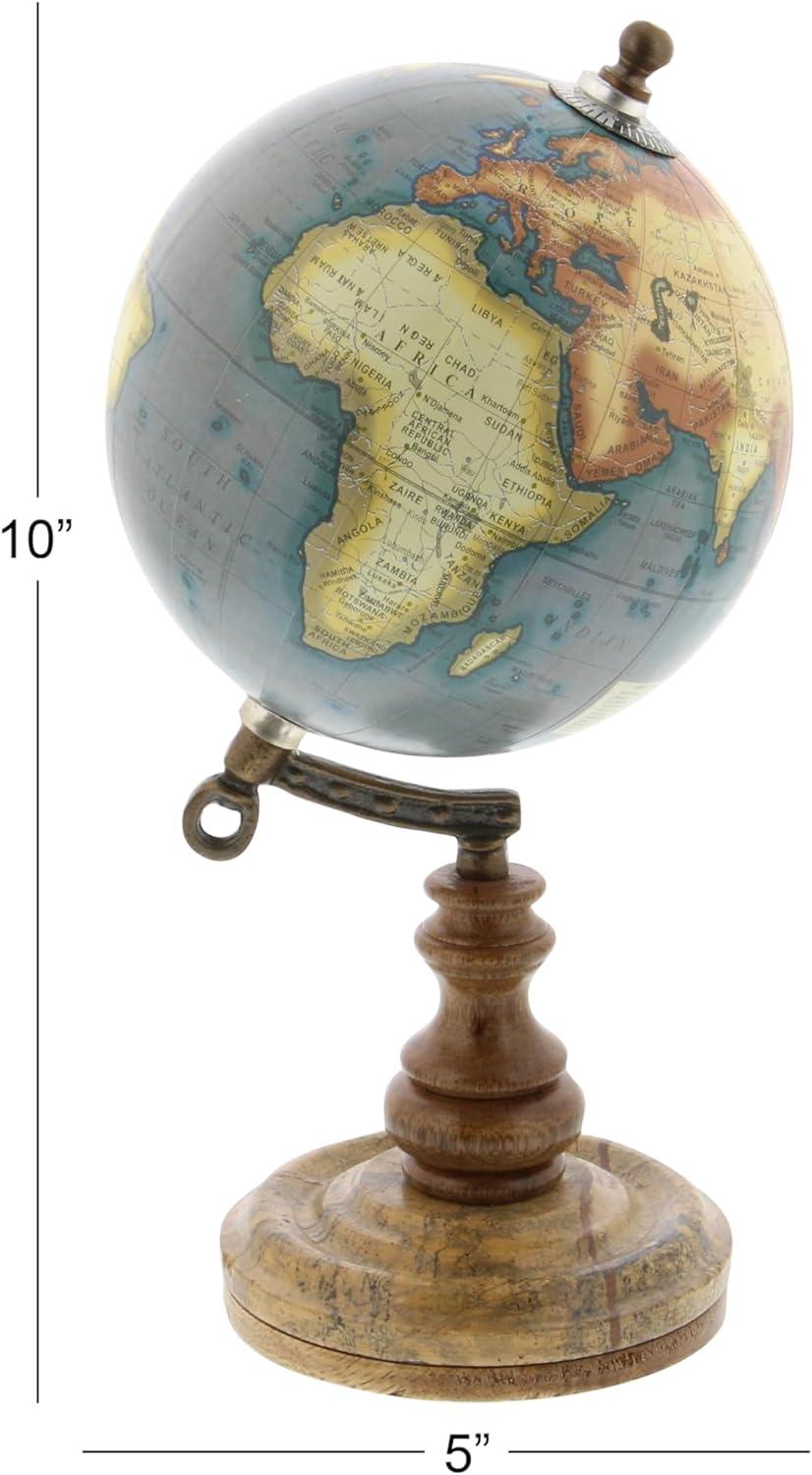 DecMode 5" Brown Globe with Wood Base