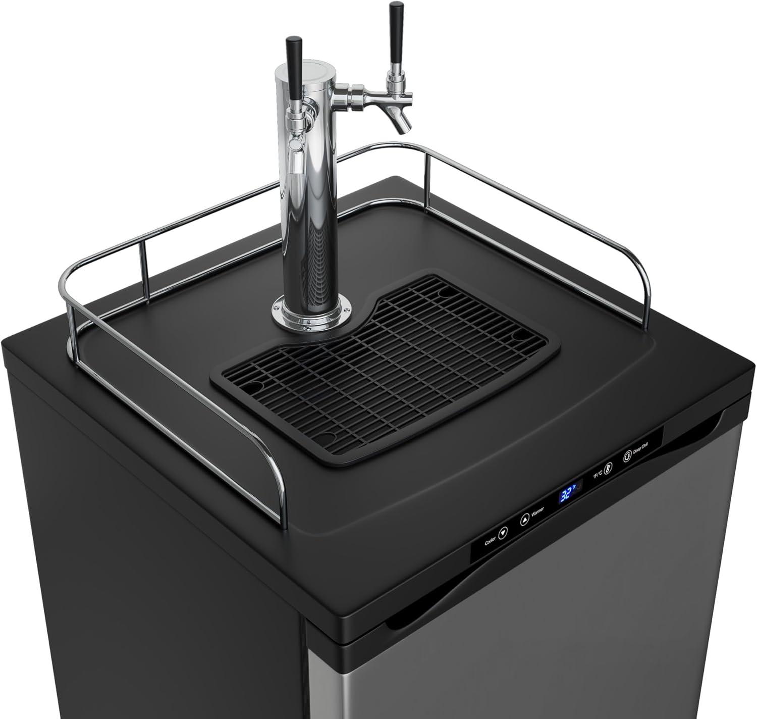 EdgeStar EdgeStar 5.6 Cubic Feet Dual Tap Freestanding Kegerator with Adjustable Temperature