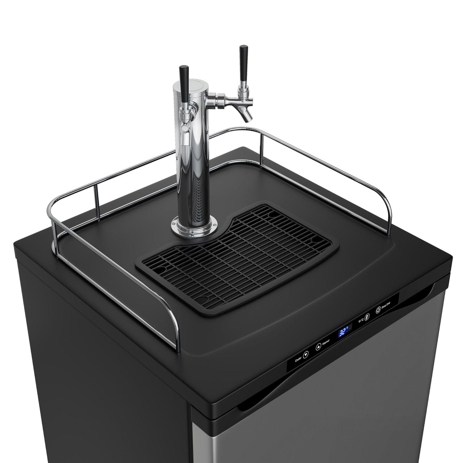 EdgeStar EdgeStar 5.6 Cubic Feet Dual Tap Freestanding Kegerator with Adjustable Temperature
