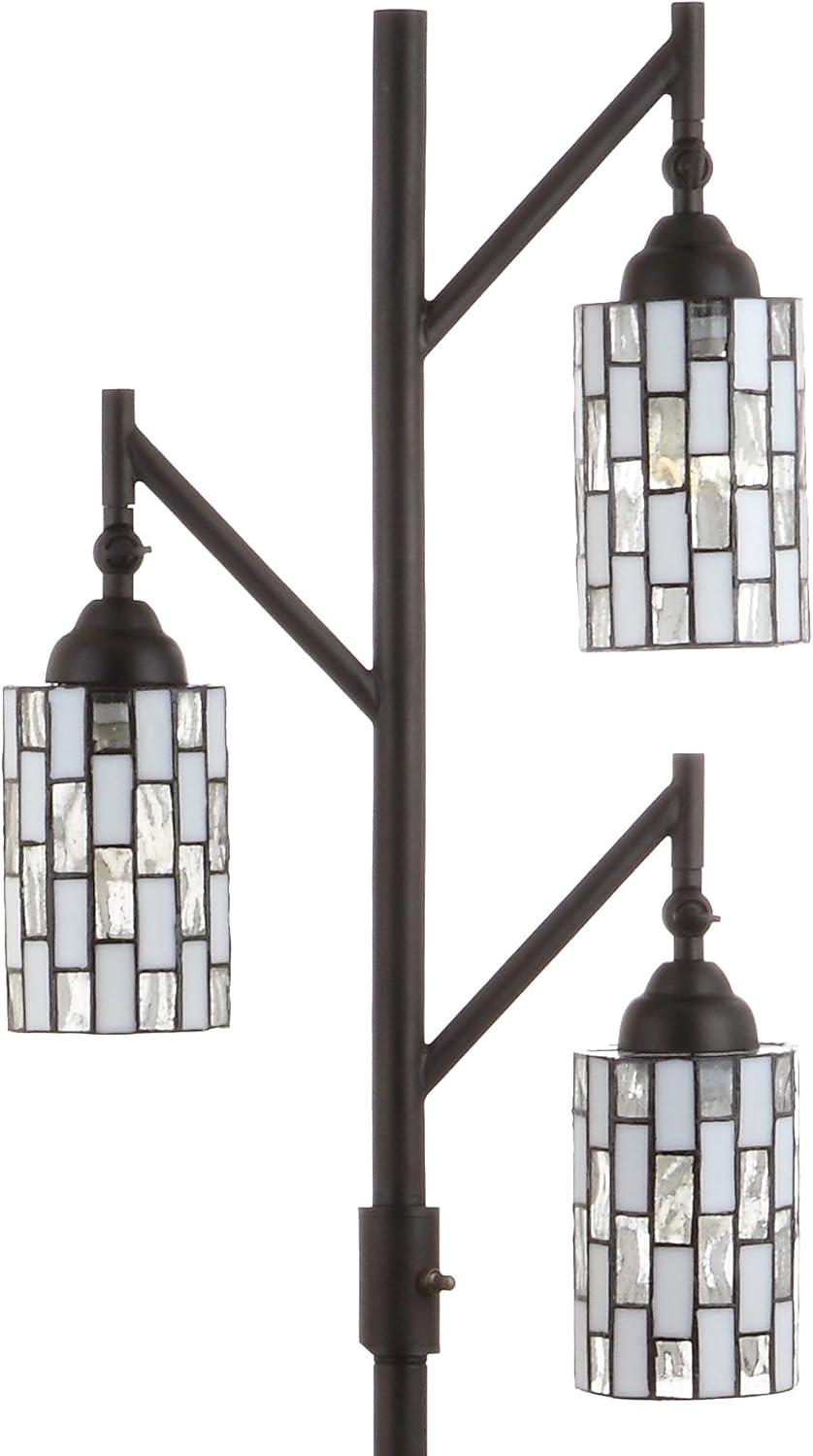 JONATHAN Y JYL8012A Lewis Tiffany-Style 71" Multi-Light LED Floor Lamp, Traditional for living room, dinning room, bedroom, office Bulb Included, Bronze