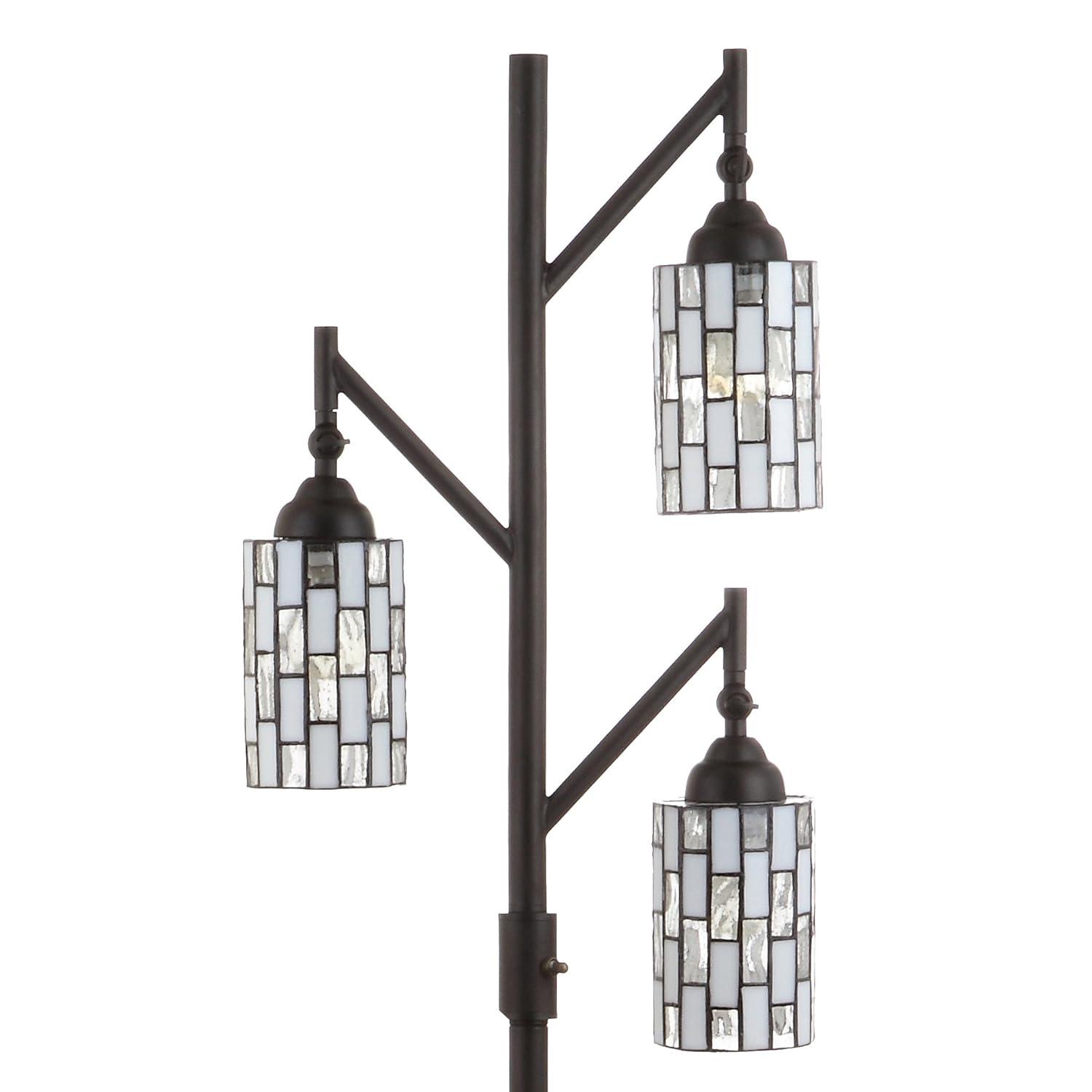 JONATHAN Y JYL8012A Lewis Tiffany-Style 71" Multi-Light LED Floor Lamp, Traditional for living room, dinning room, bedroom, office Bulb Included, Bronze