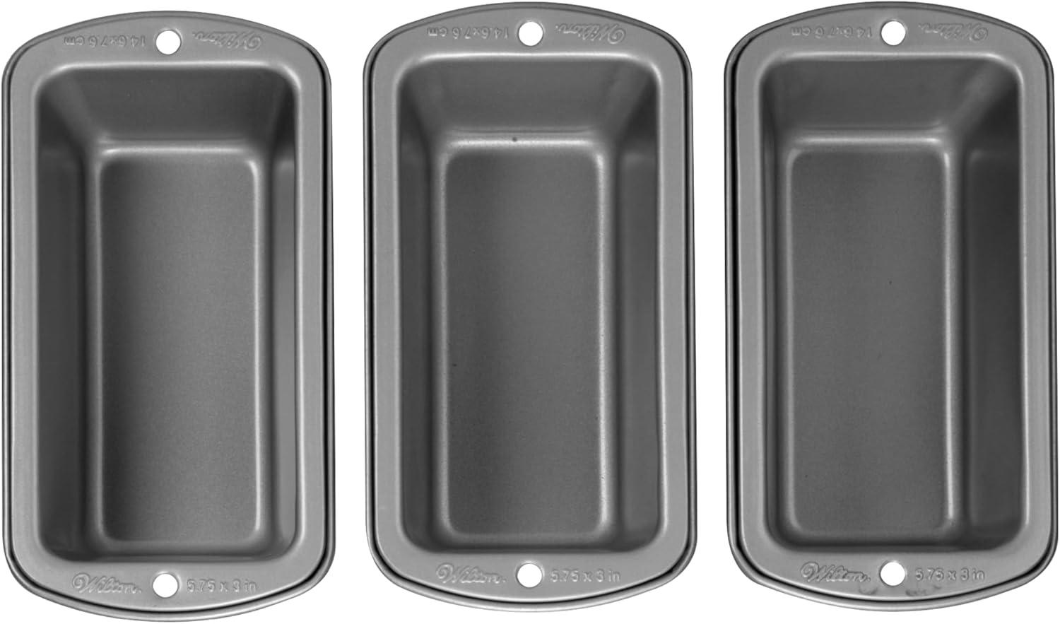 Wilton Non-Stick Mini Steel Loaf Pan Set, 3-Piece