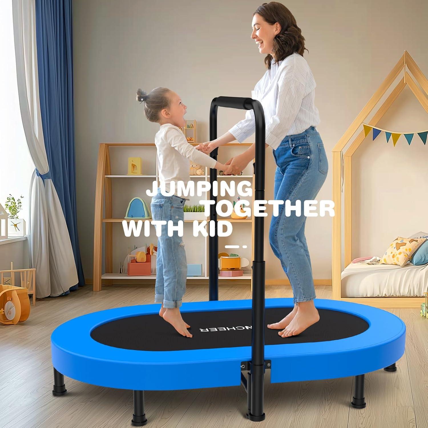 ANCHEER Trampoline for Kids, Toddler Trampoline with Handle, Child Small Rebounder for Indoor and Outdoor Use, 220 lbs Weight Capacity
