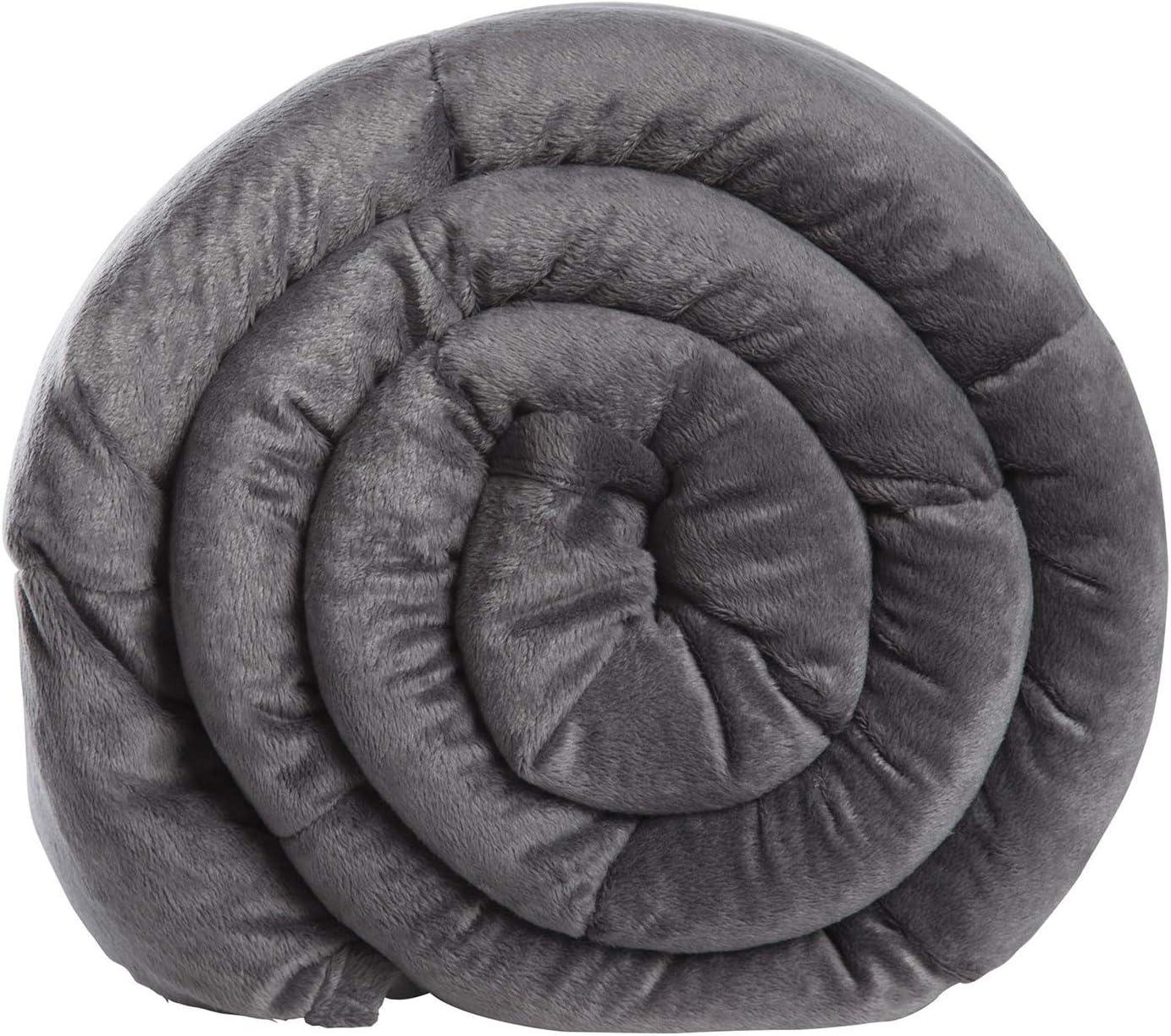 Calming 15 lb Grey Weighted Blanket for Relaxation