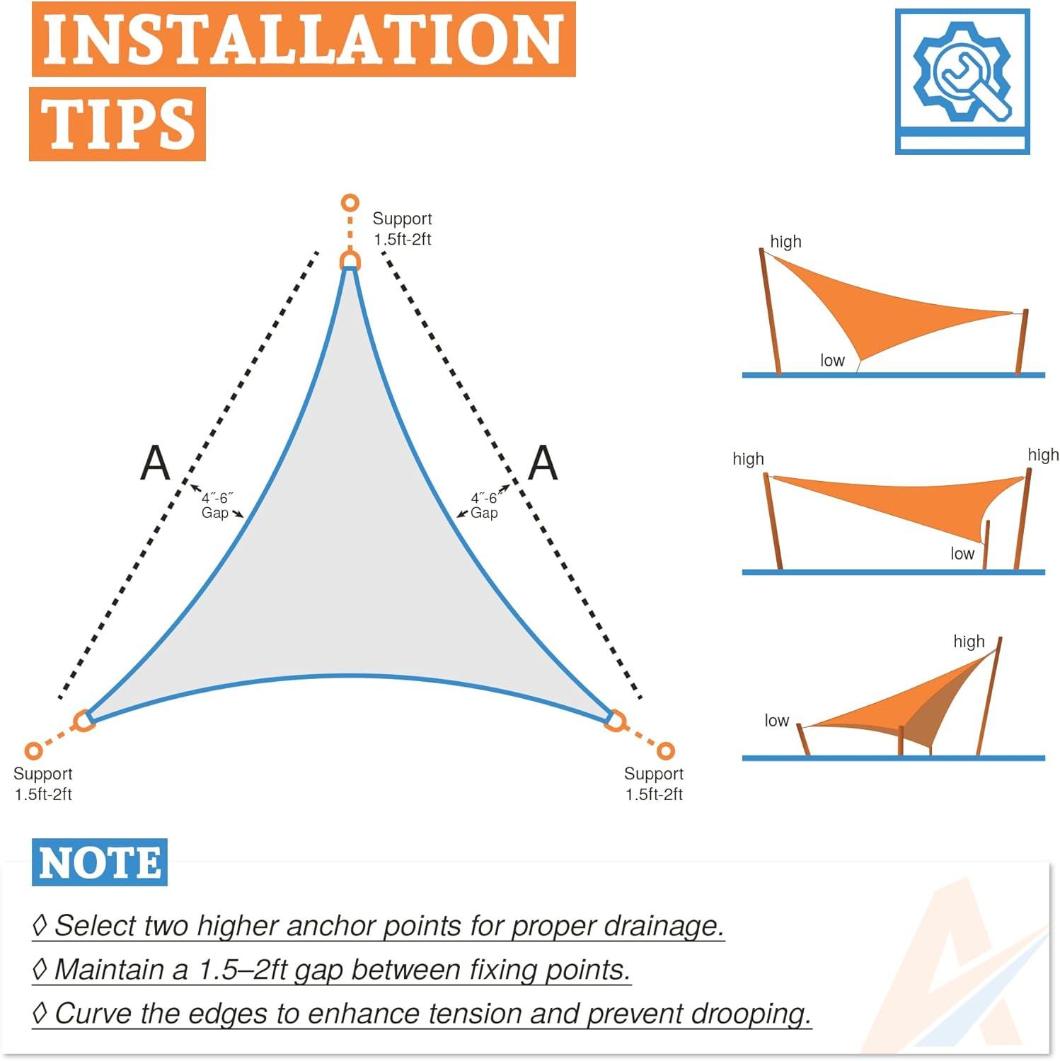 Royal Shade Royal Shade Triangle 200 GSM Sun Shade Sail