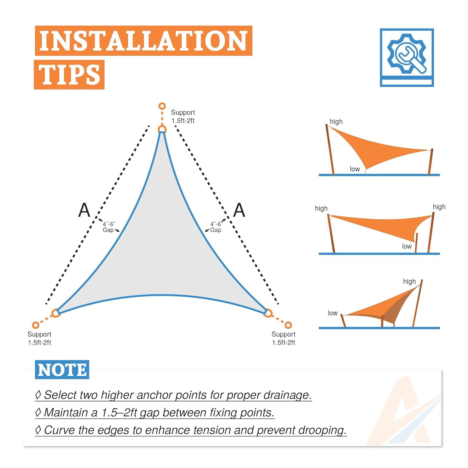 Royal Shade Royal Shade Triangle 200 GSM Sun Shade Sail