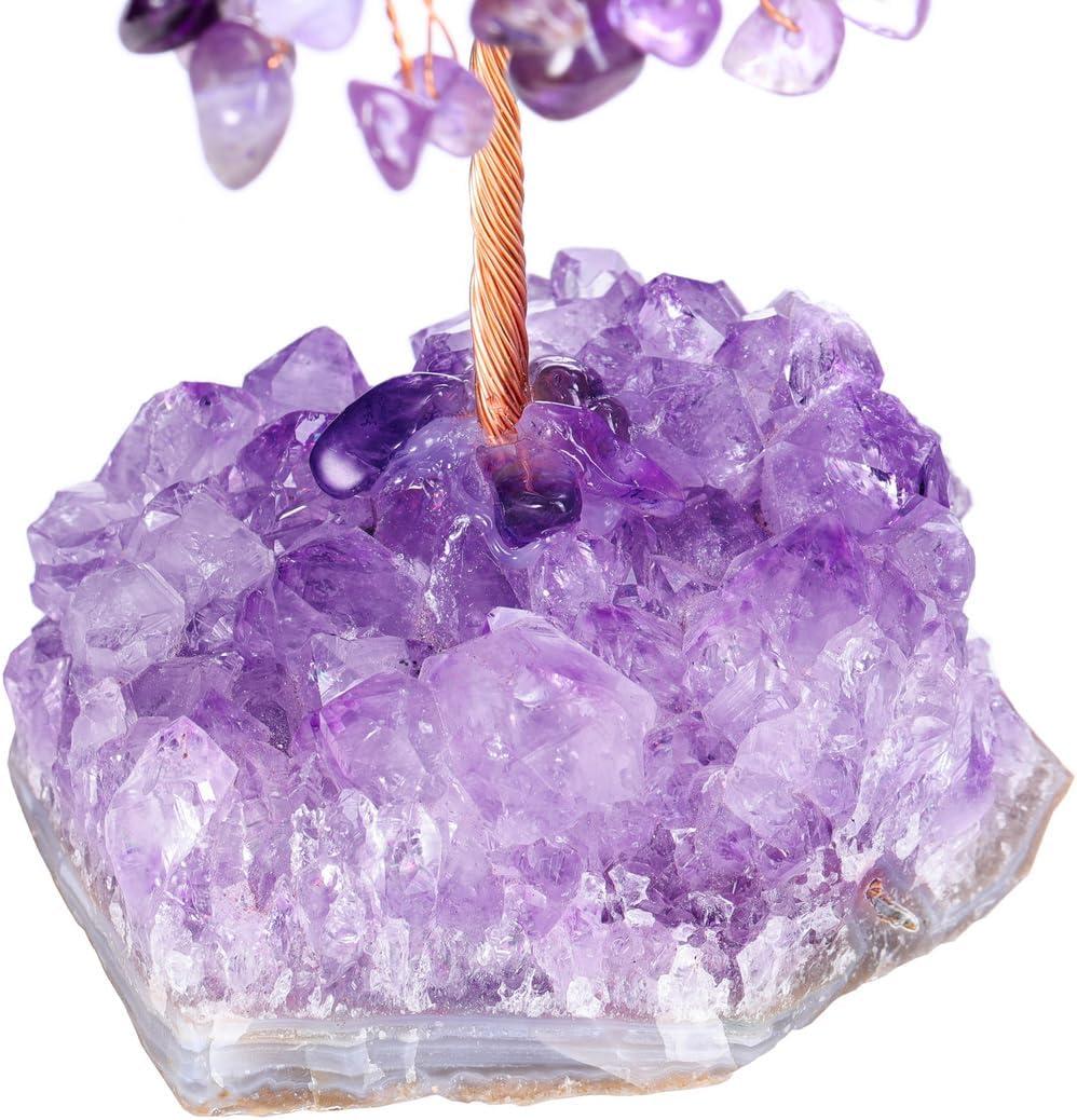 Amethyst Crystal Tree Natural Reiki Healing Crystal Gemstone Bonsai Money Tree Feng Shui Crystal Tree for Home Decor