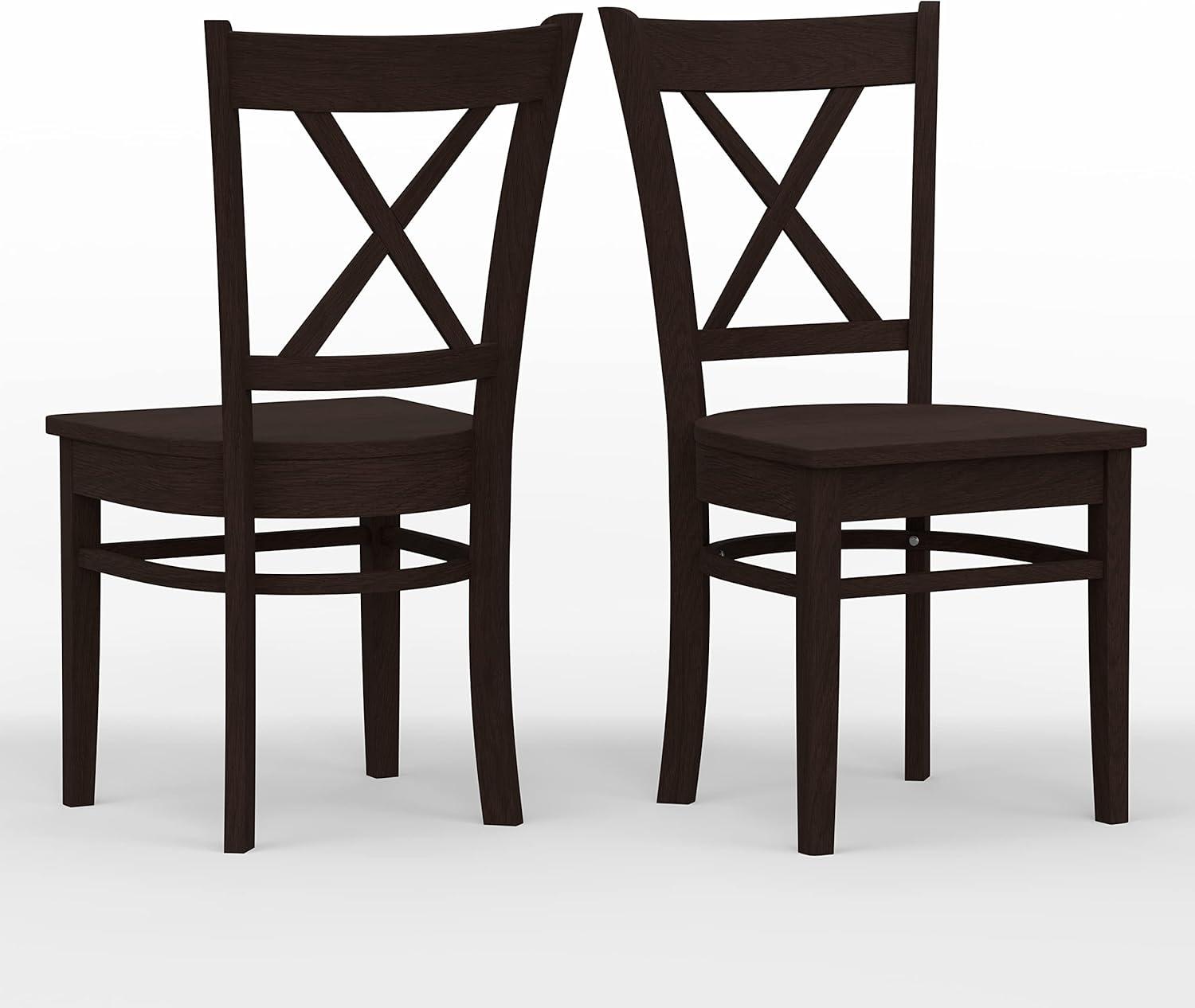 Glenwillow Home Cross Back Solid Wood Dining Chairs in White (Set of 2)