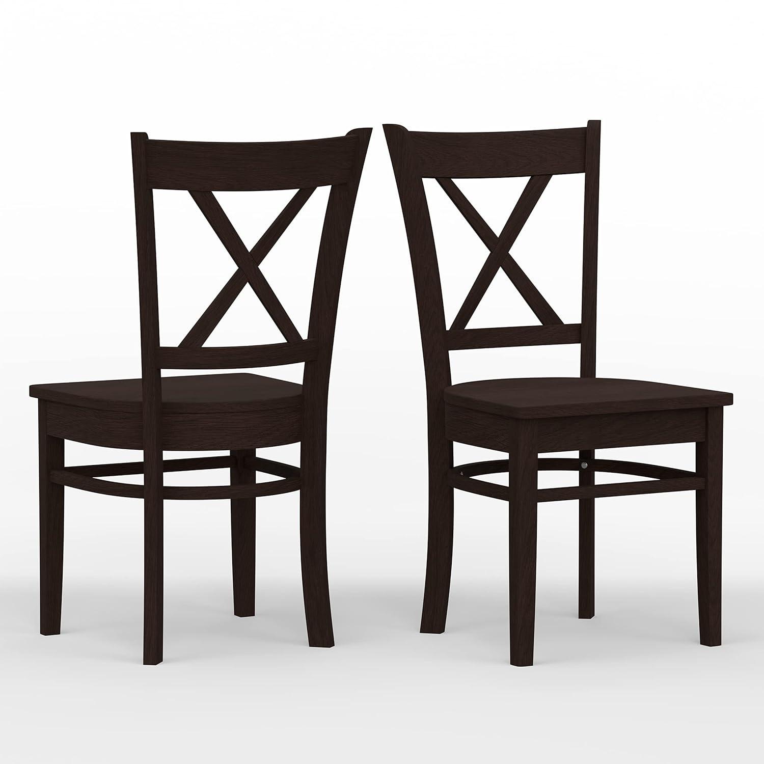 Glenwillow Home Cross Back Solid Wood Dining Chairs in White (Set of 2)