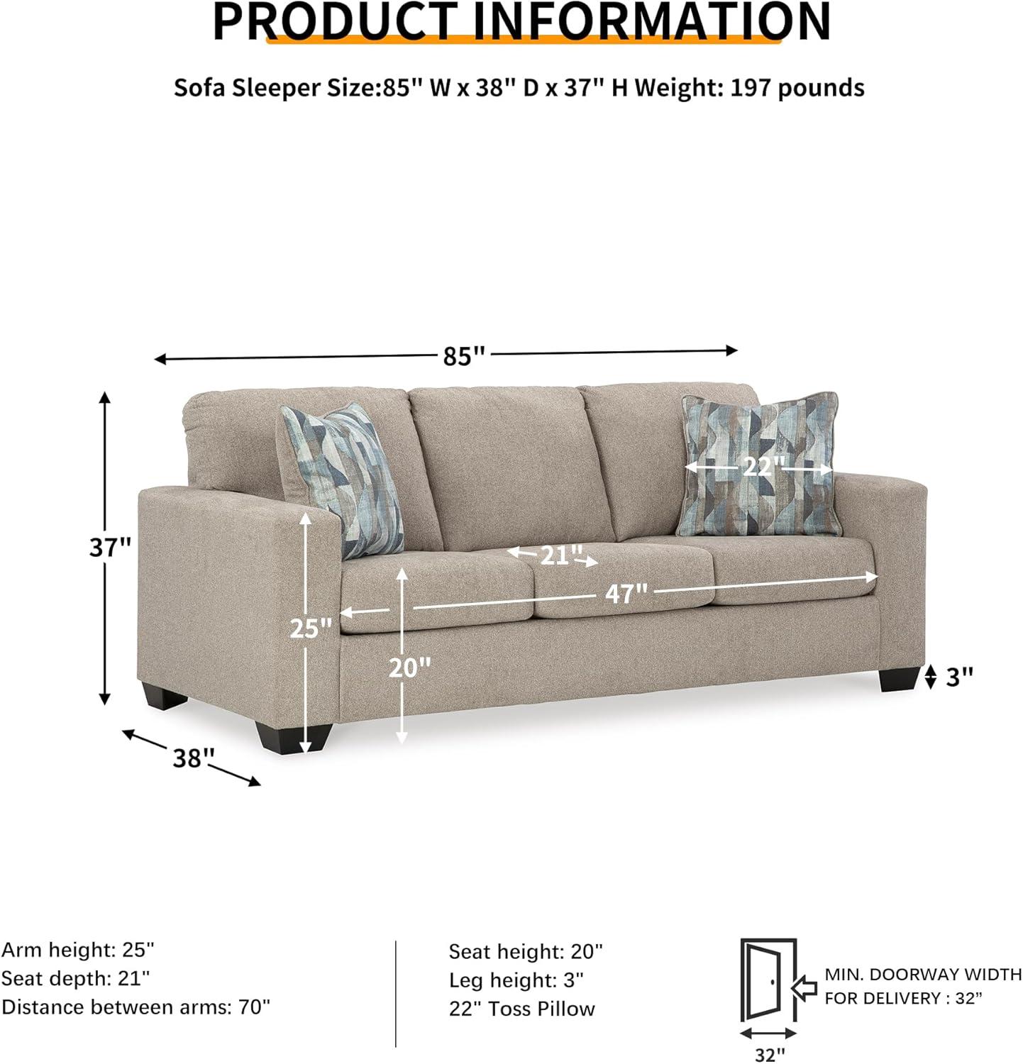 Ashley Furniture Deltona Brown Queen Sofa Sleeper