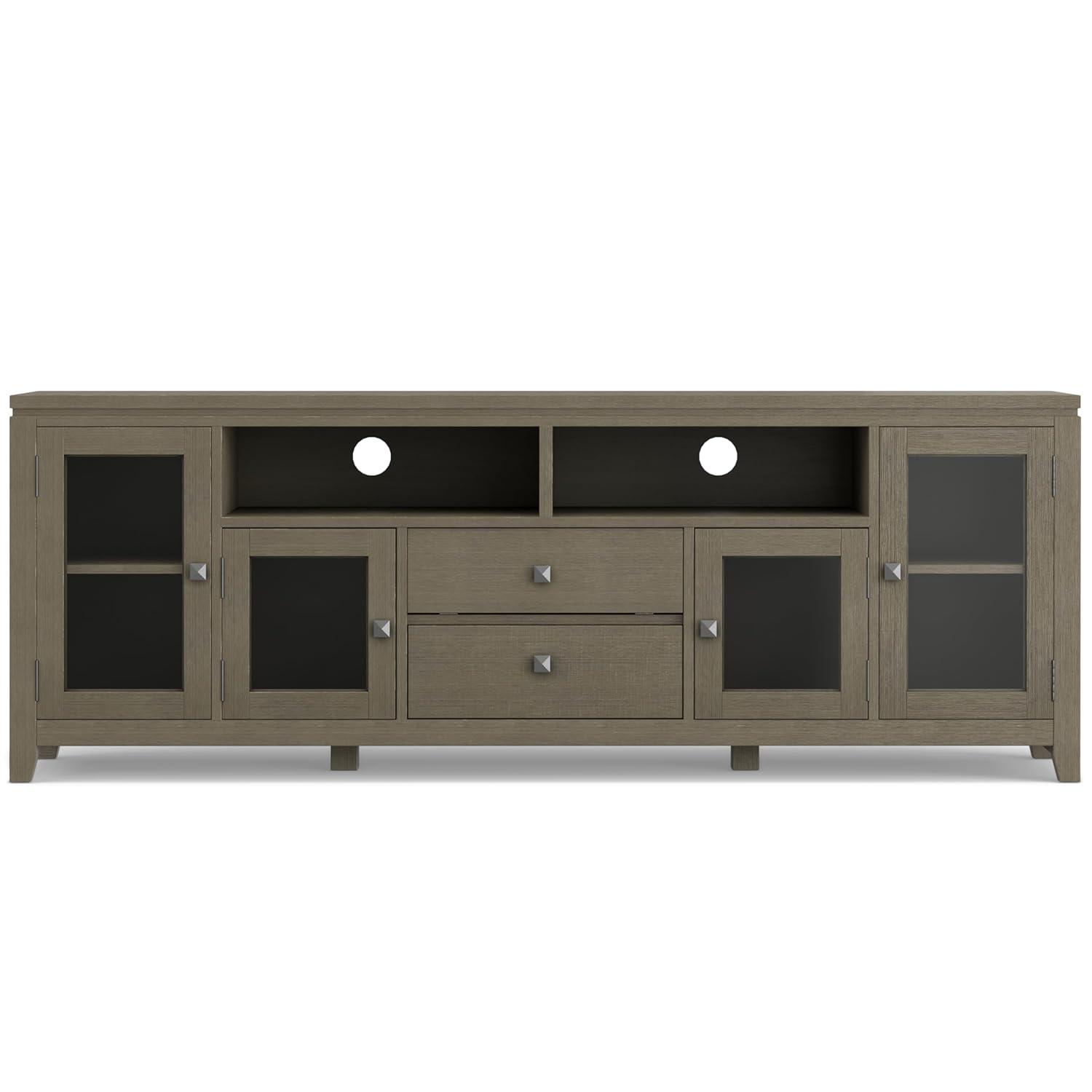 Simpli Home Cosmopolitan SOLID WOOD 72 inch Wide TV Media Stand For TVs up to 80 inches