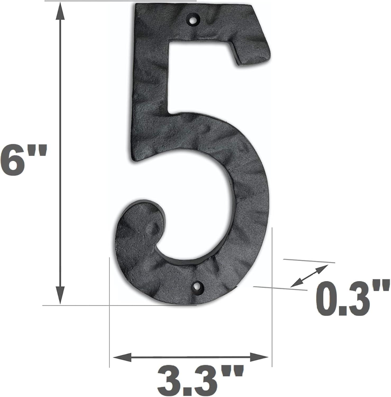 Matte Black Cast Iron Floating House Number 3