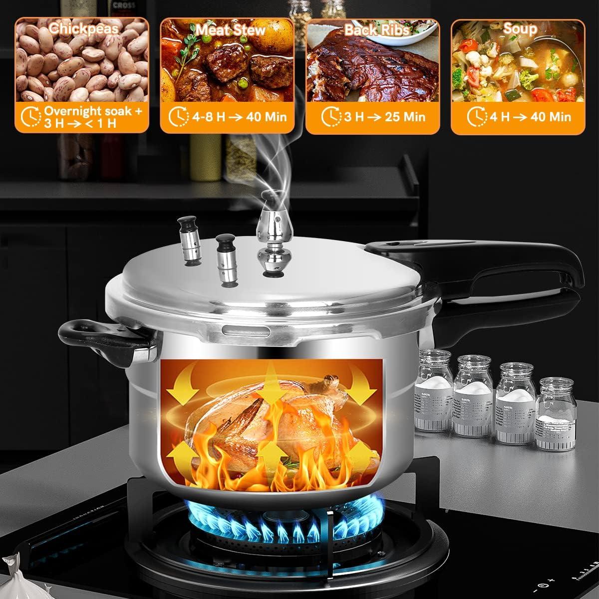 5.3 Quart Polished Stainless Steel Induction Ready Pressure Cooker