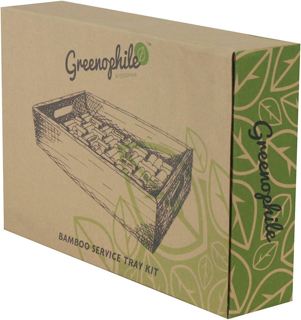 Greenophile Bamboo Cork Service Tray Kit With Handles, 100% Bamboo, Glass Pane, Serving Platter for Wine, Beer, Charcuterie, Appetizers, and More, Do-it-Yourself, Corks NOT included