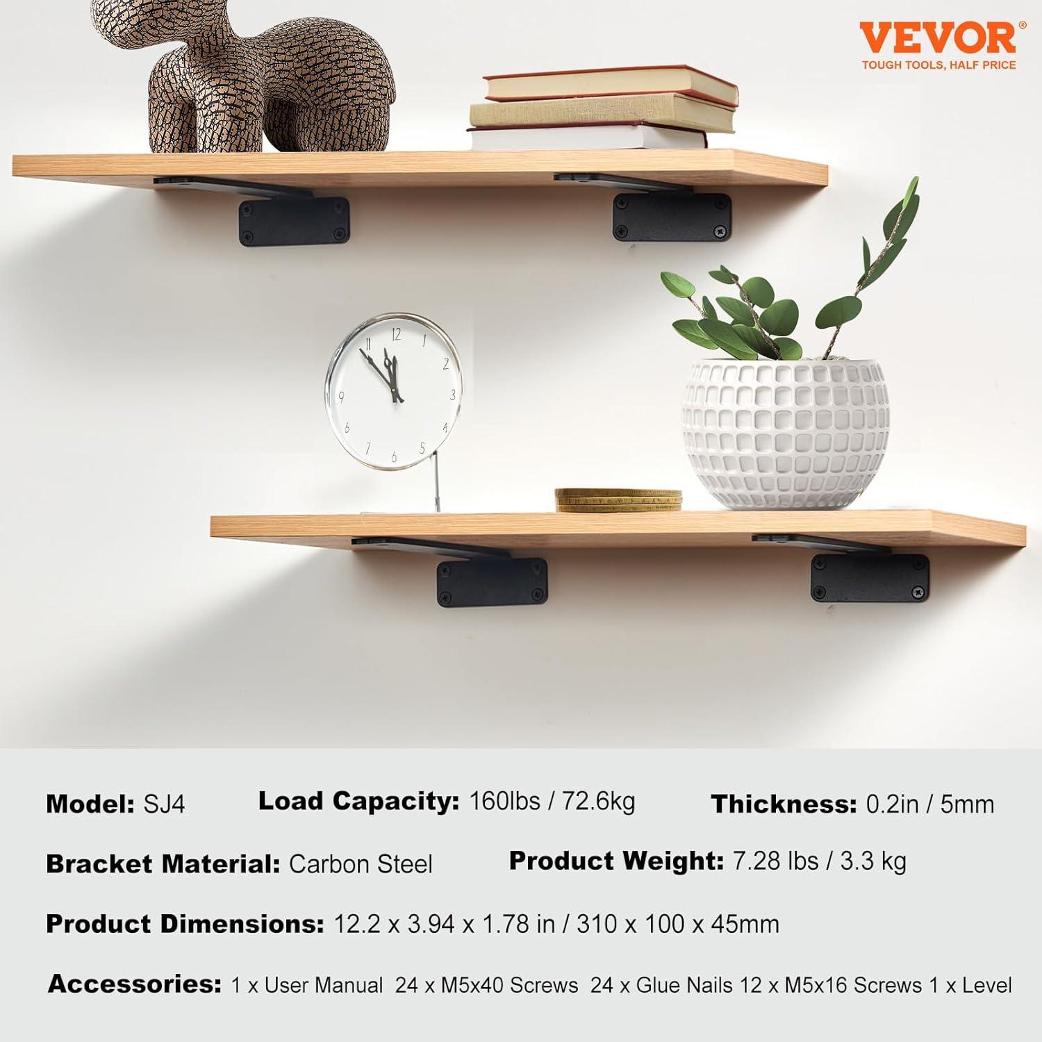 VEVOR Floating Shelf Brackets (Set of 6)
