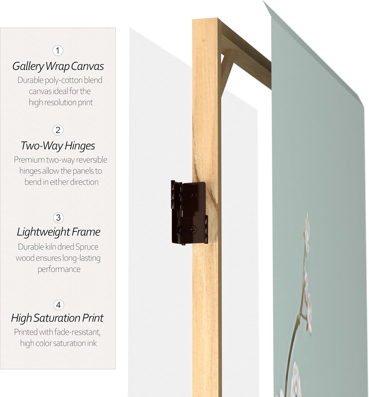 Oriental Furniture 6 Feet Tall Double Sided Birds and Plum Blossoms Canvas Room Divider