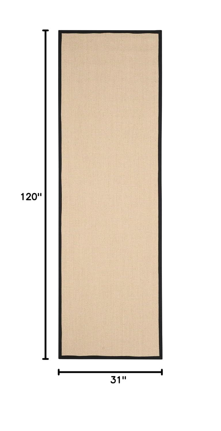 Natural Fiber NF131 Power Loomed Runner Rug - Beige/Black - 2'6"x10' - Safavieh.
