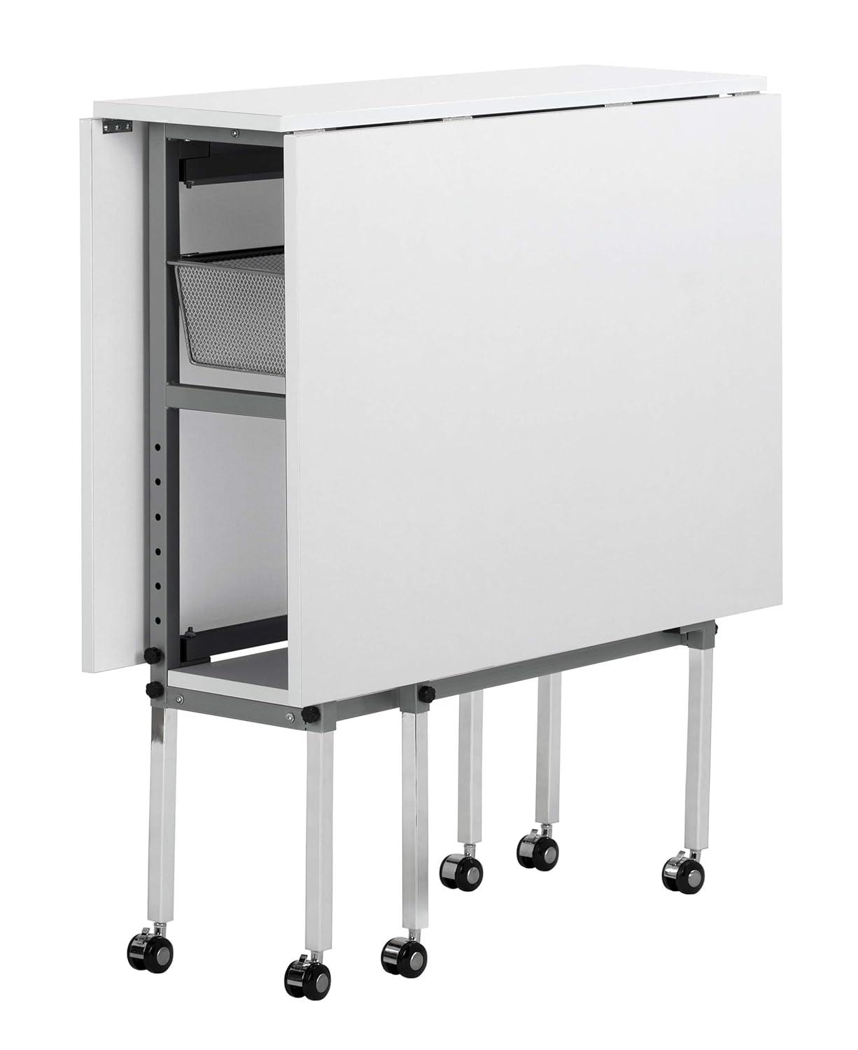Sew Ready 58.75'' x 36.5'' Foldable Sewing Table with Sewing Machine Platform and Wheels