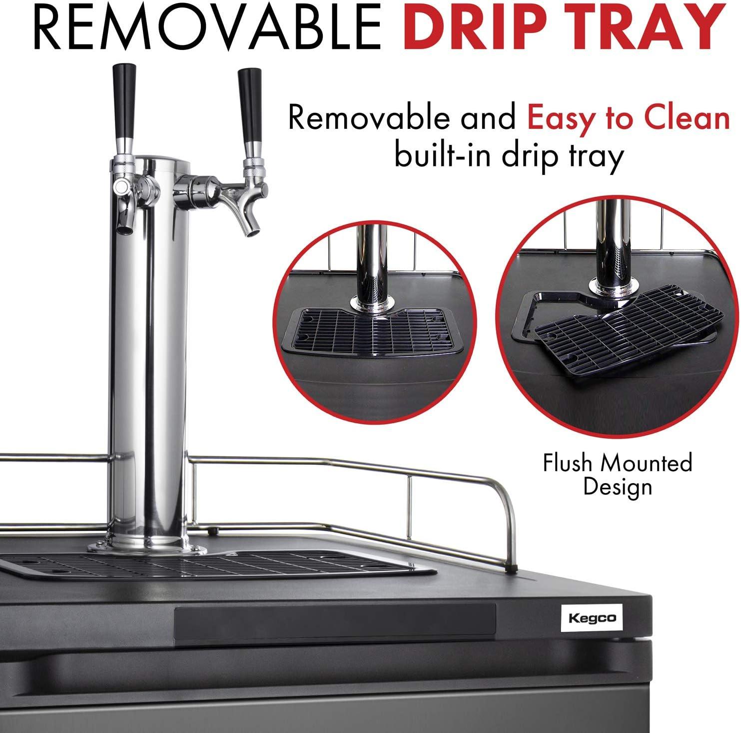 Kegco Kegco 5.6 Cubic Feet Dual Tap Freestanding Kegerator with Adjustable Temperature