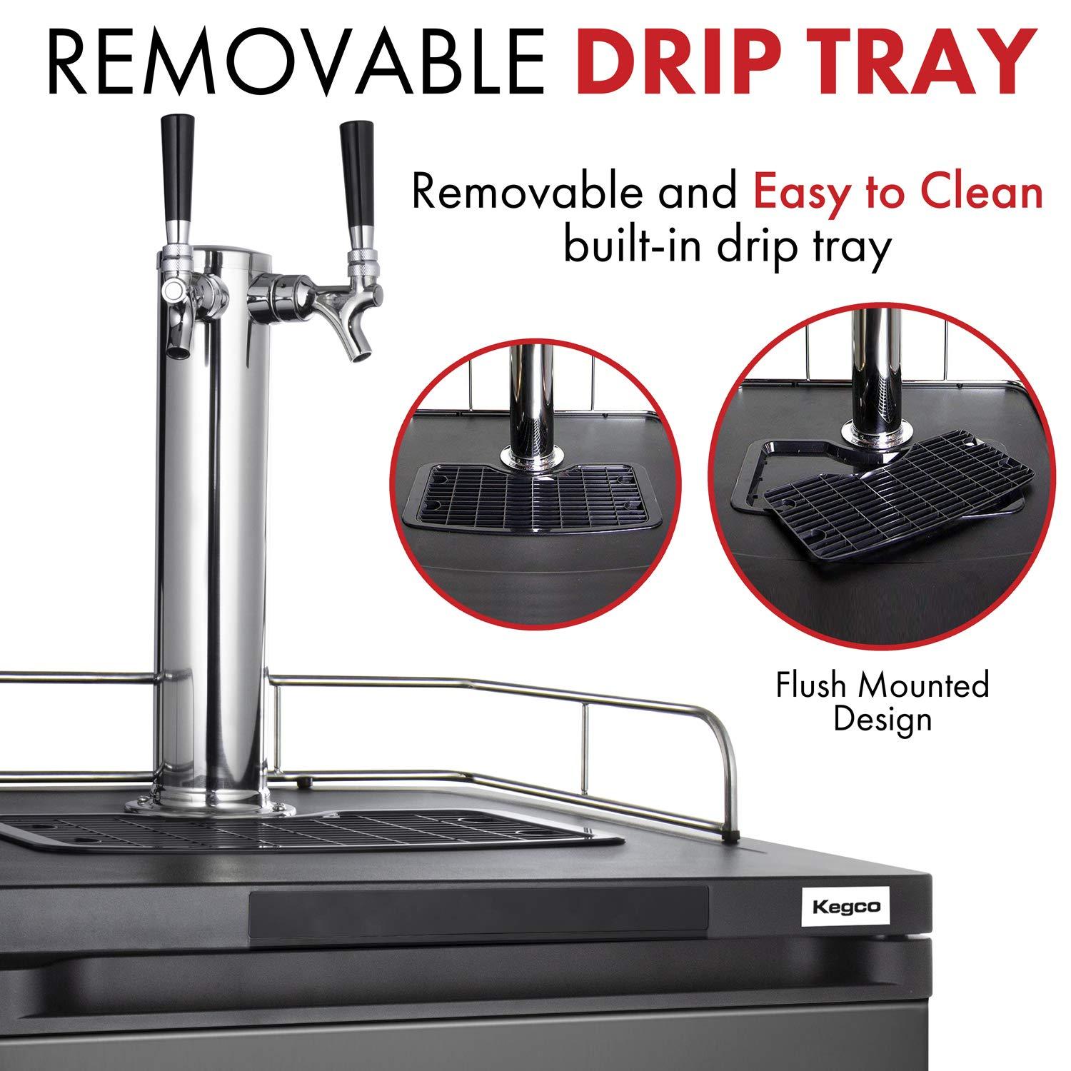 Kegco Kegco 5.6 Cubic Feet Dual Tap Freestanding Kegerator with Adjustable Temperature
