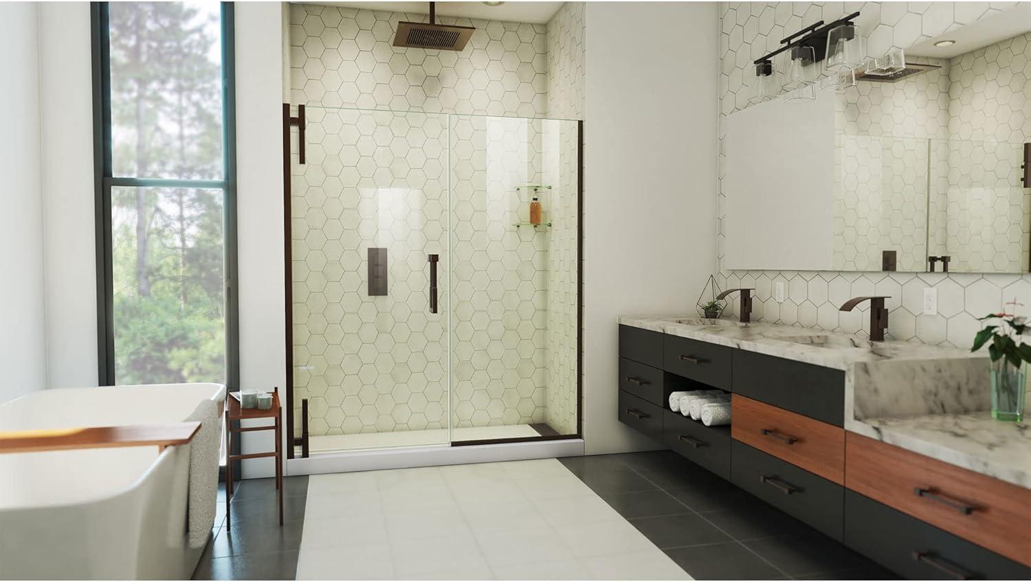 DreamLine Ascend 64-65 in. W x 72 in. H Frameless Pivot Shower Door