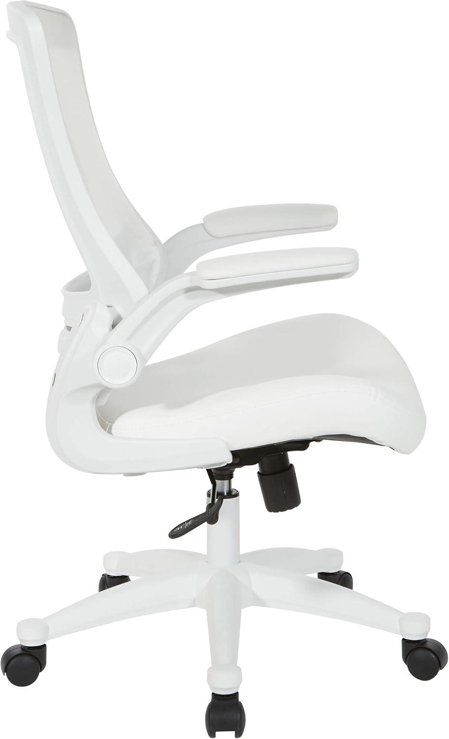 White Screen Back Manager's Chair in White Faux Leather