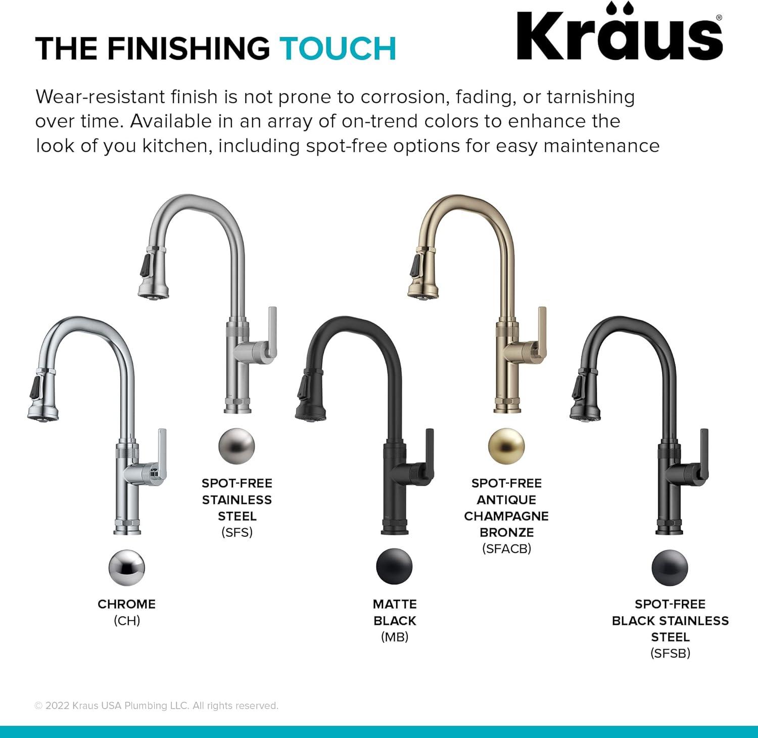 KRAUS Allyn Industrial Pull-Down Single Handle Kitchen Faucet