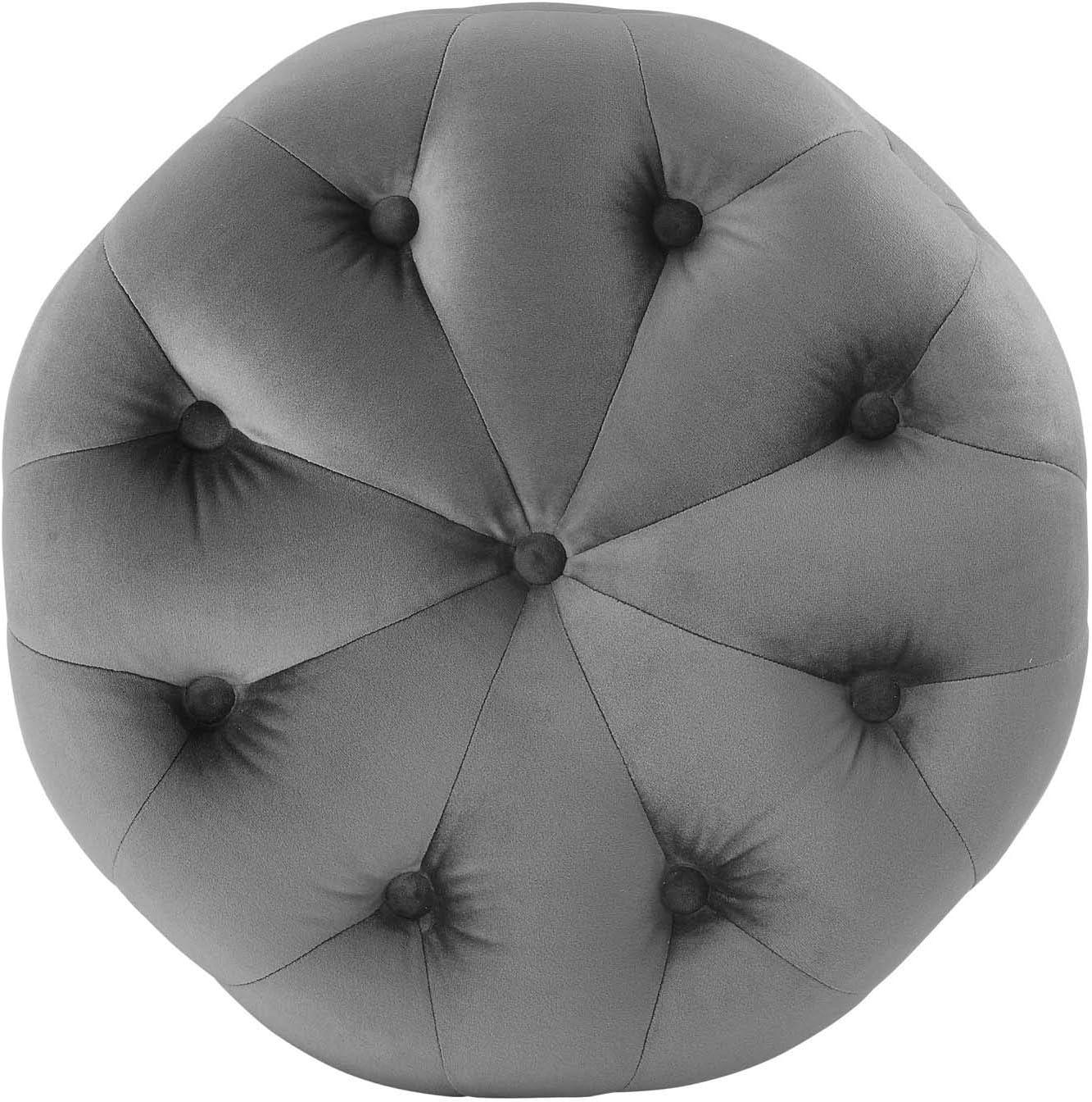 Modway Amour Tufted Button Round Performance Velvet Ottoman