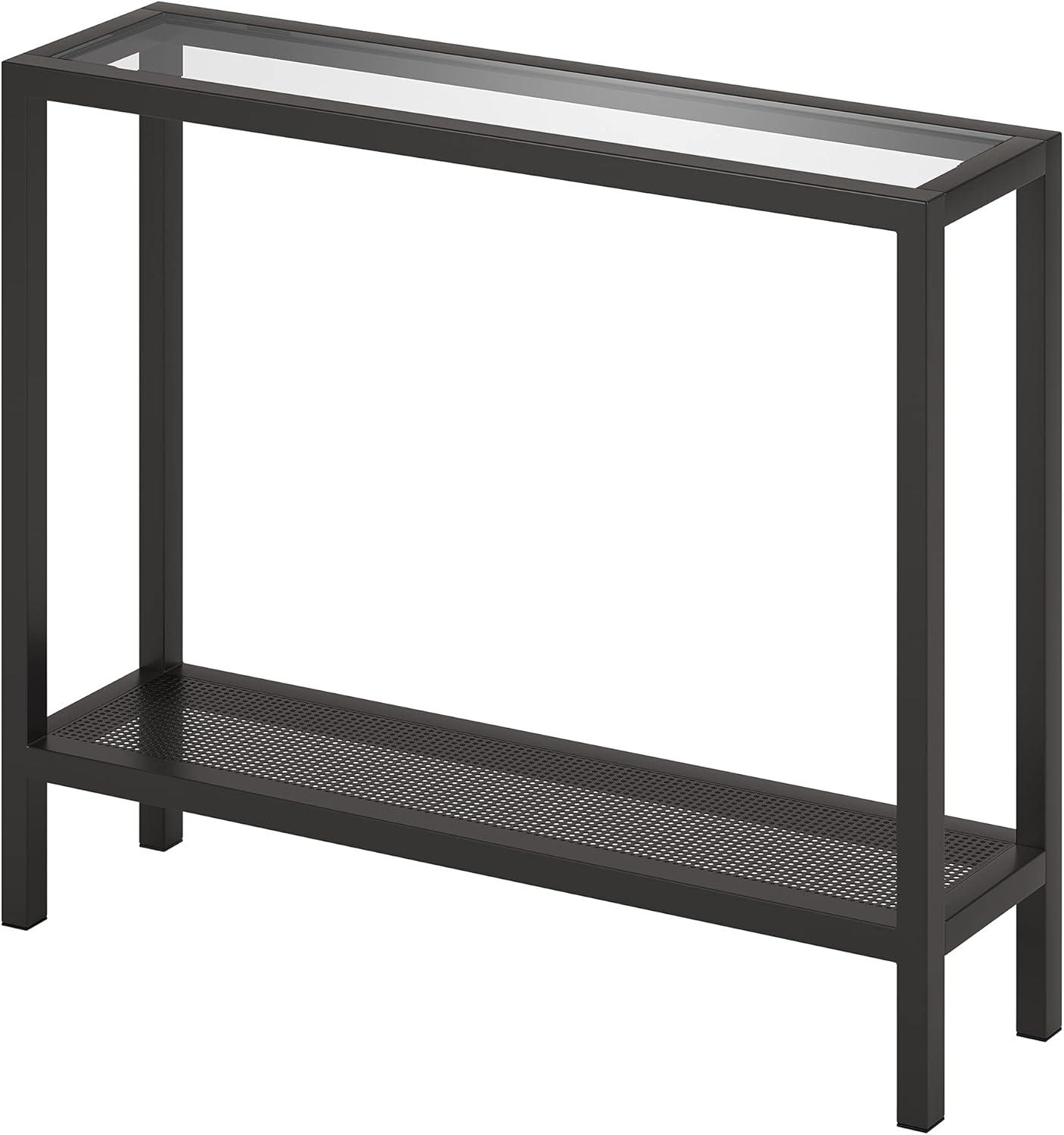 Evelyn&Zoe Rigan 36" Wide Rectangular Console Table, Blackened Bronze