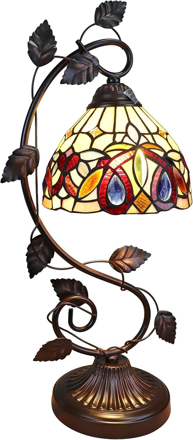 Chloe Lighting Serenity Victorian 1-Light Glass/Metal Table Lamp in Dark Bronze