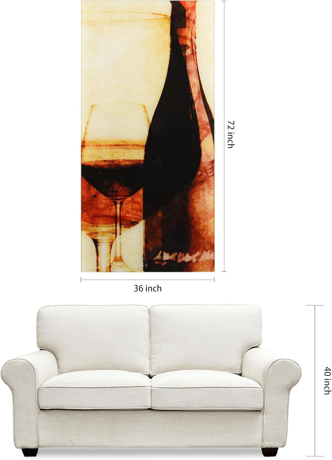 "Smokey Wine I B" Frameless Free Floating Reverse Printed Tempered Art Glass Wall Art