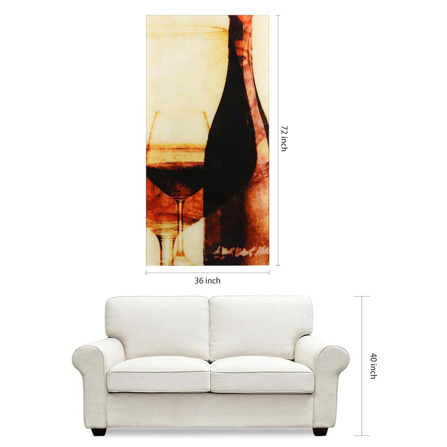 "Smokey Wine I B" Frameless Free Floating Reverse Printed Tempered Art Glass Wall Art