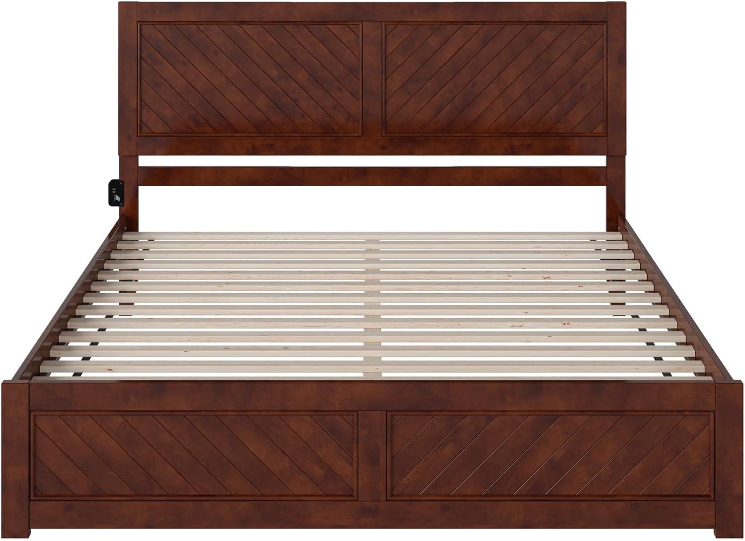 AFI Canyon Walnut Solid Wood Platform Bed with Matching Footboard, King