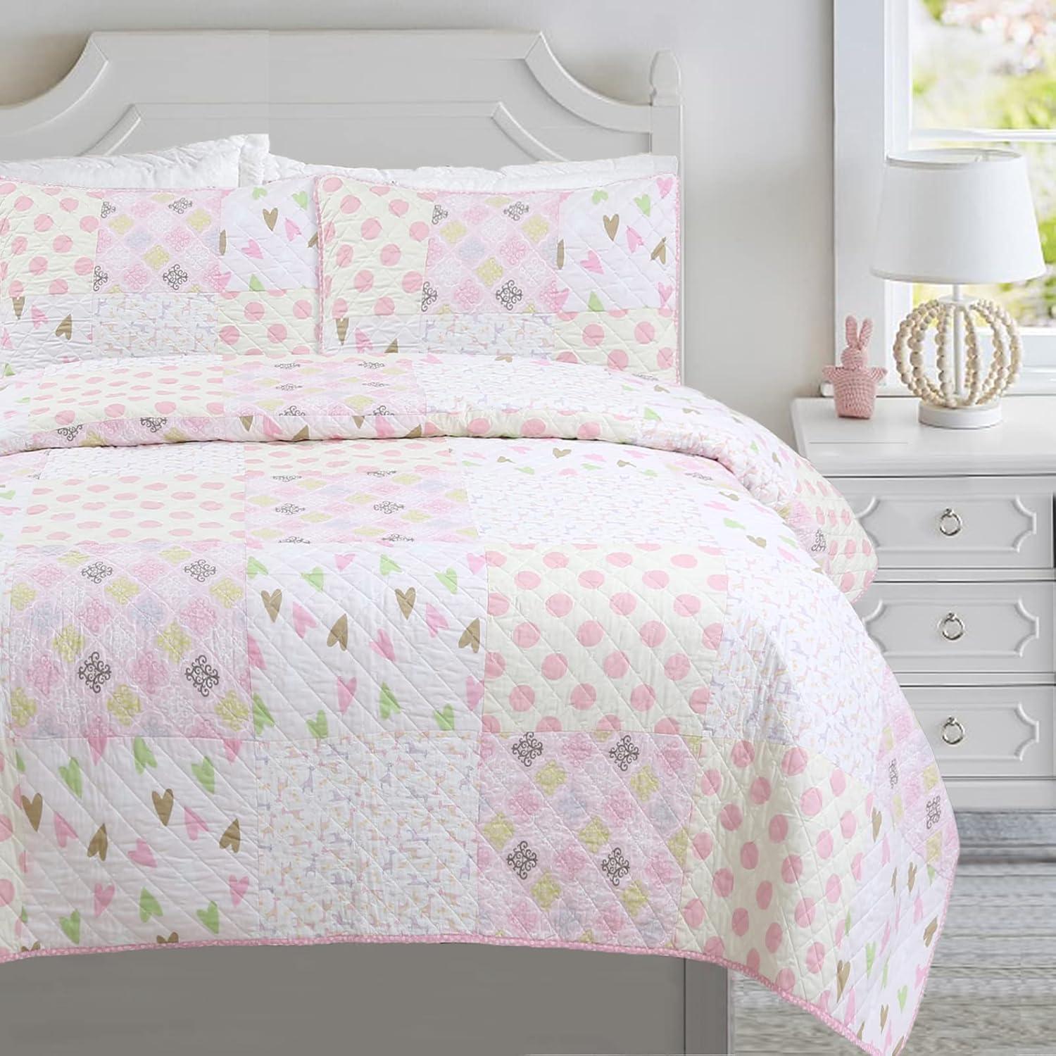 Cozy Line Home Fashion BB2022-073 Cotton Geometric Shapes Quilt Set