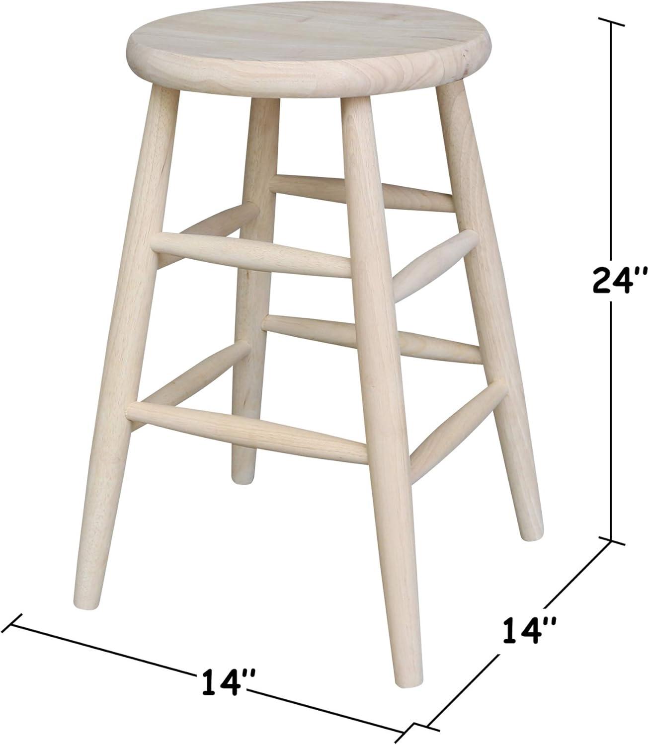 24&#34; Scooped Seat Counter Height Barstool Unfinished - International Concepts